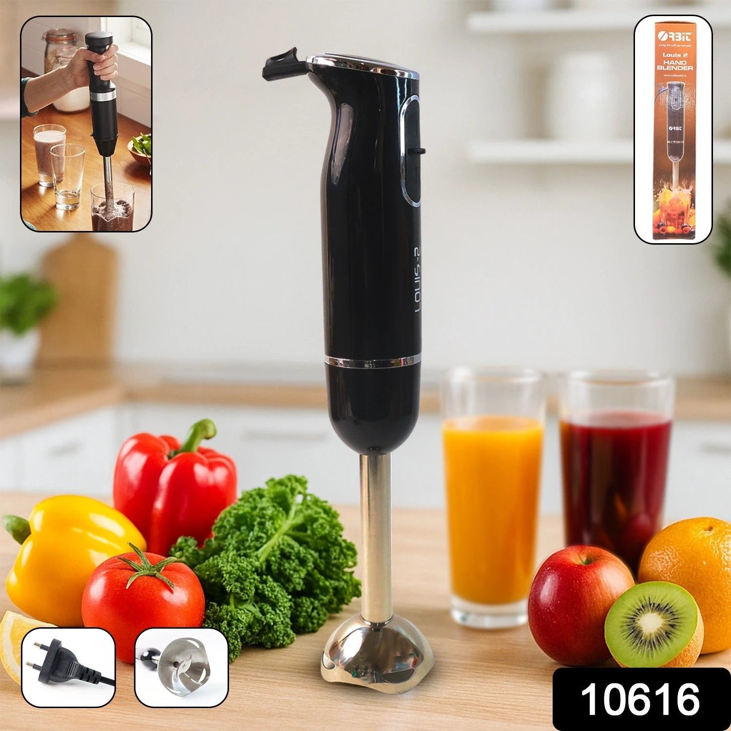 Orbit Electric Hand Blender With Stainless Steel Blade (1 Pc) by Wukusy
