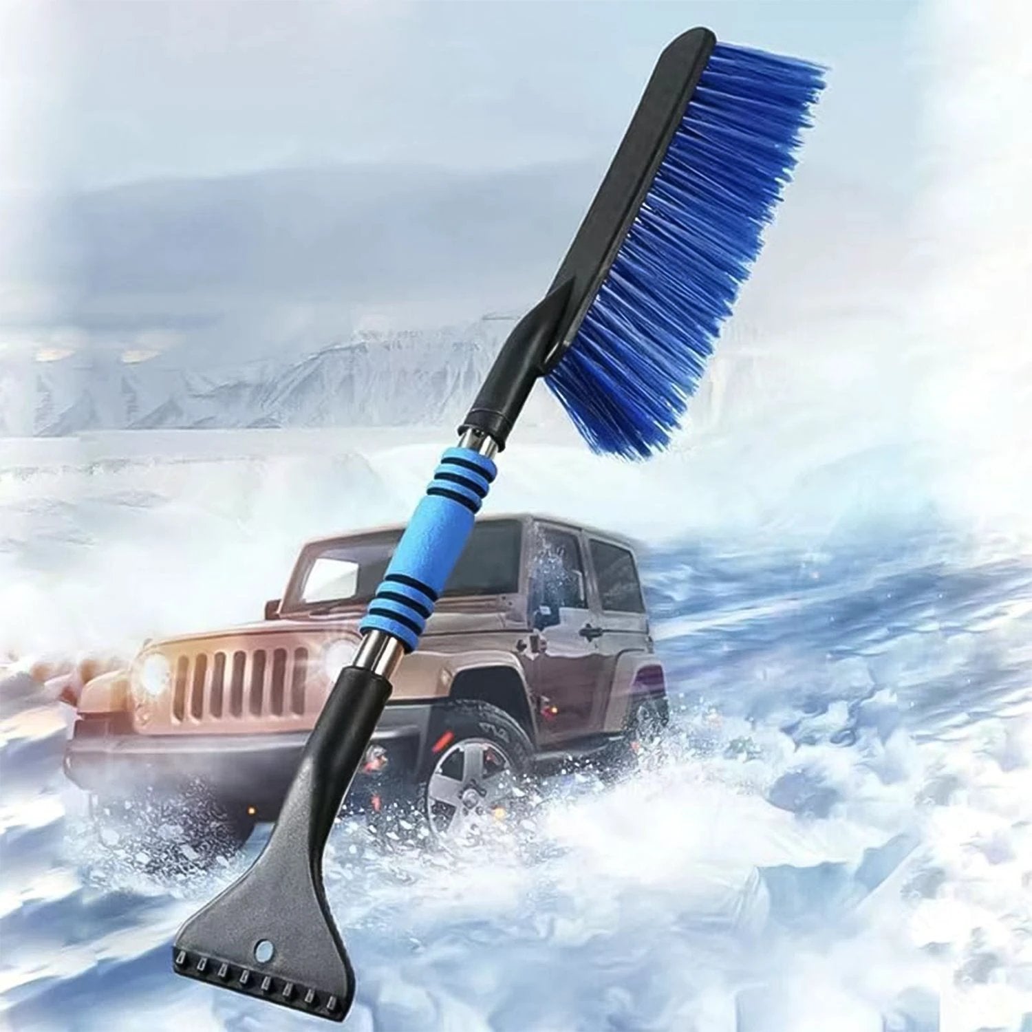 Ice Scraper Car Snow Brush 2 In 1 Comfortable Grip (1 Pc  67 Cm Long) - 69kart