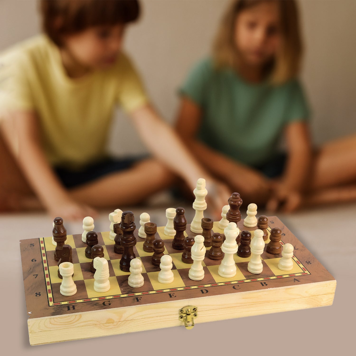 Foldable Wooden Chess Board Set (30  30 Cm  1 Set)