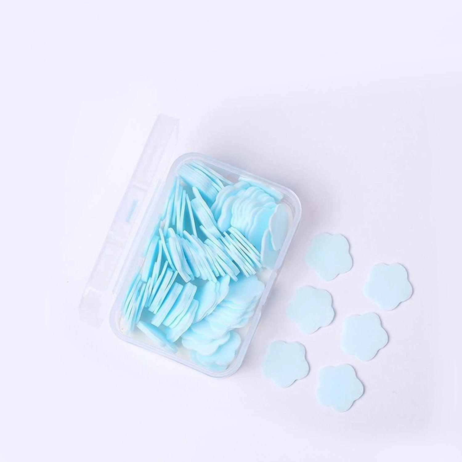 Mini Portable Travel Soap Paper Sheets Flower Shape (100 Pcs Set Approx  Mix Color) - 69kart