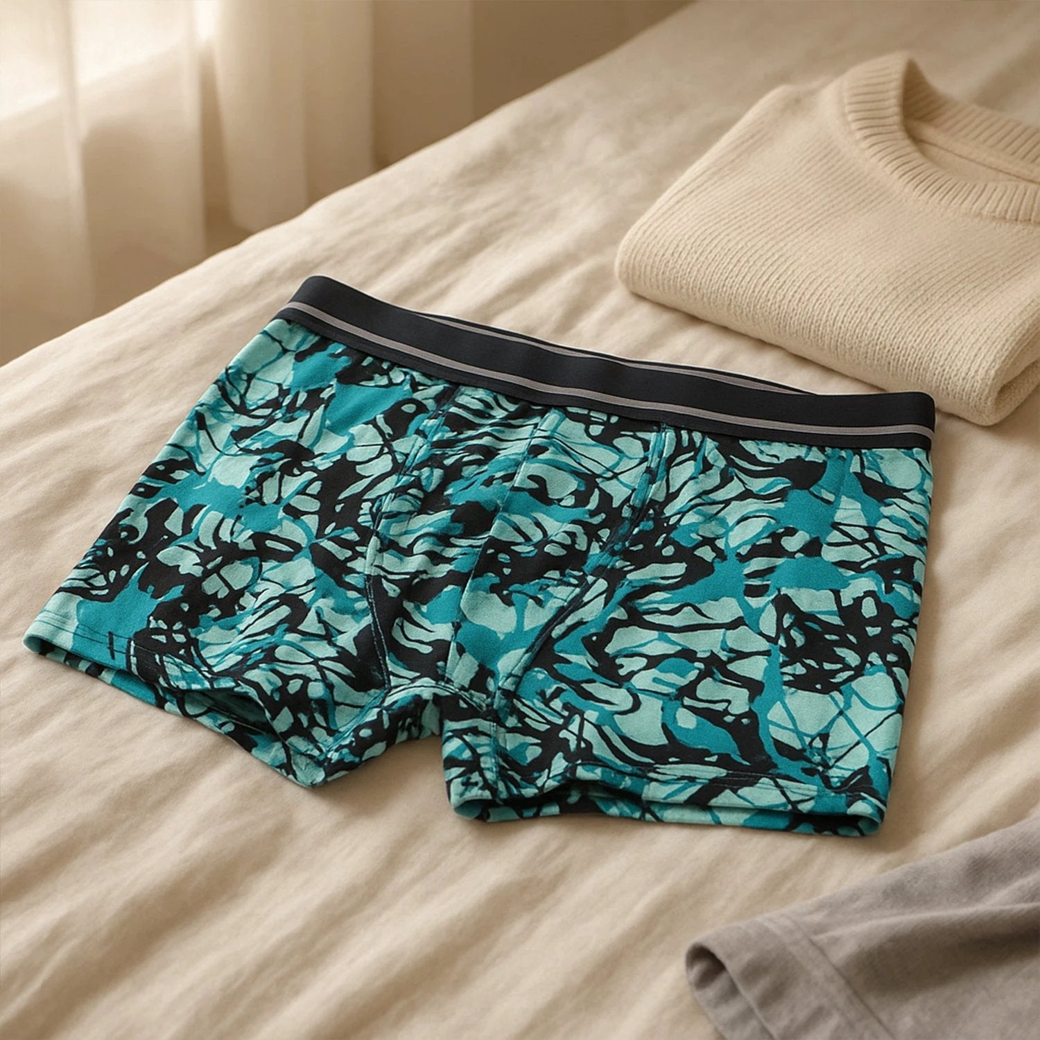 Mens Stretch Boxer Briefs (Large) - (1 Pc) - 69KART