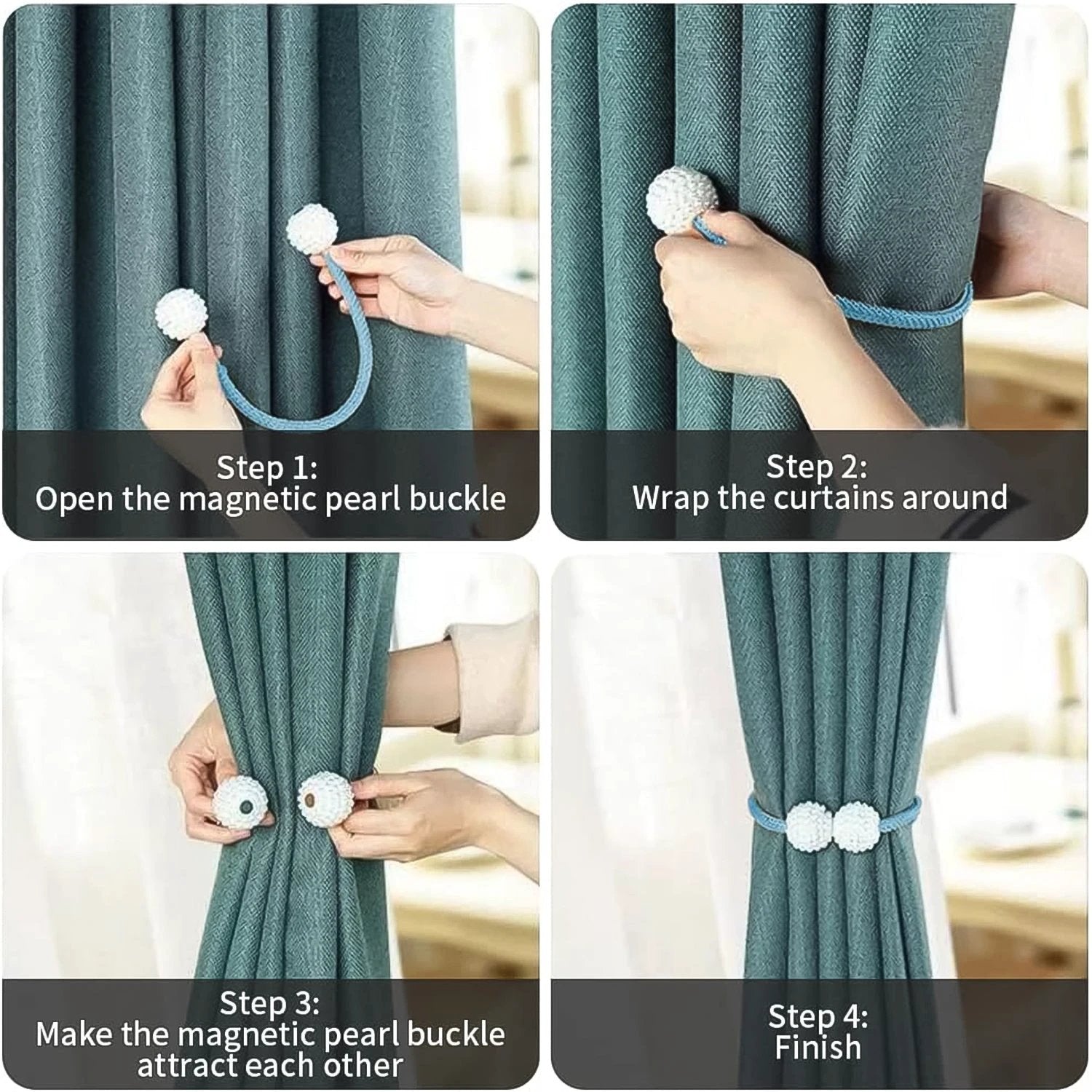Polyester And Magnet Curtain (2 Pc) by Wukusy
