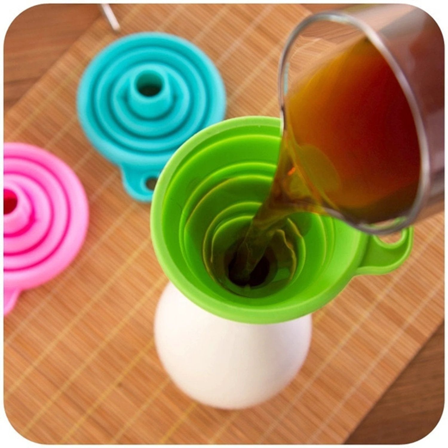 4677 Silicone Funnel For Kitchen Use Oil Pouring Sauce Water Juice by Wukusy