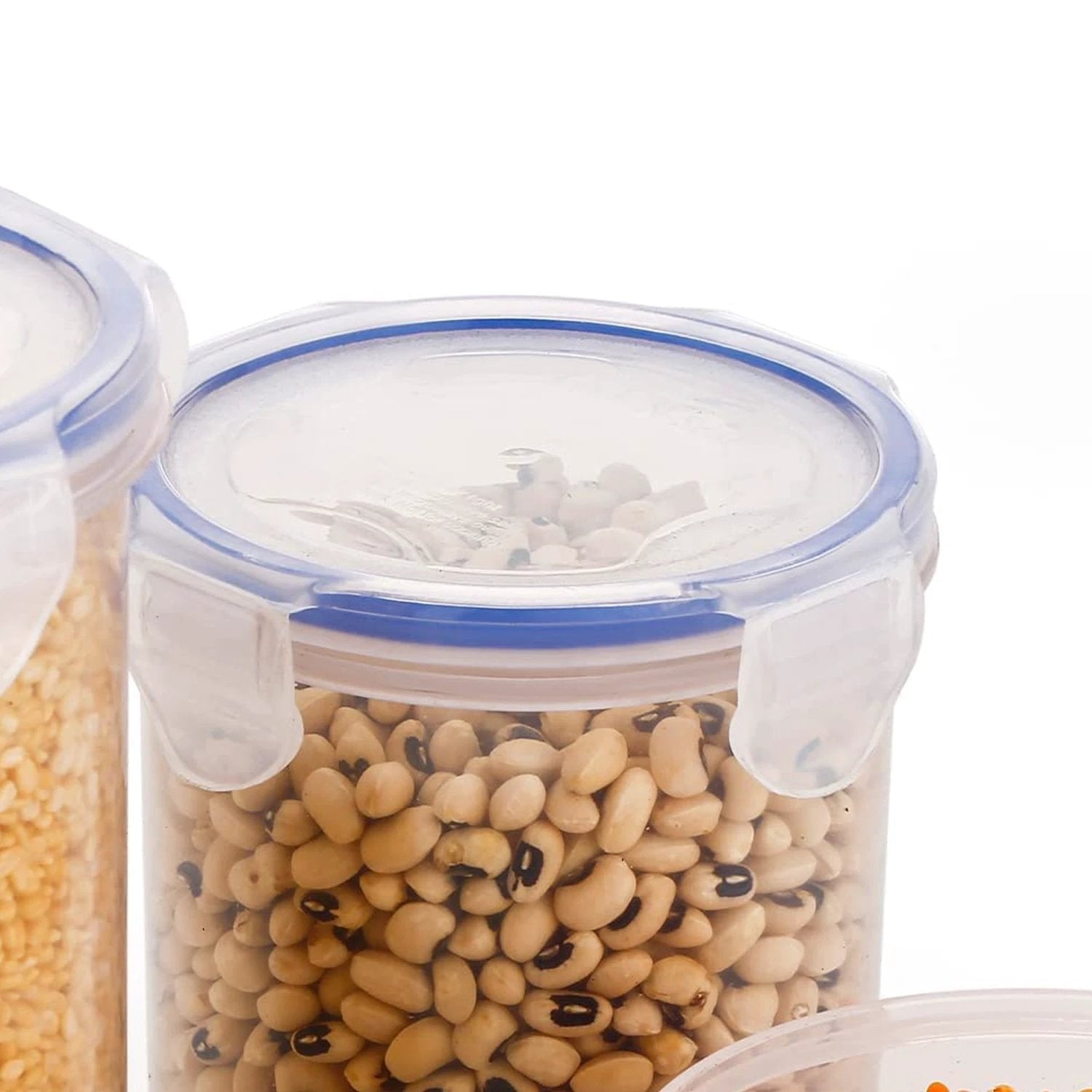 5828 Round Plastic Airtight Food Storage Containers With Leak Proof Locking Lid Storage Container Set Of 3( Approx Capacity 500ml1000ml1500ml Transparent) - 3 Pc Set by Wukusy