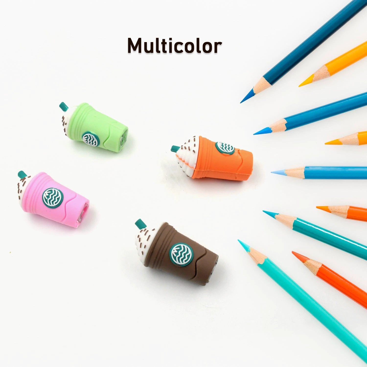 2in1 3d Cute Coffee Or Ice Cream Shape Sharpner Like Rotary Manual Pencil Sharpener For Kids  Ice Cream Style Office School Supplies Back To School Gift For Studentskids Educational Stationary Kit Bday Return Gift - 69KART