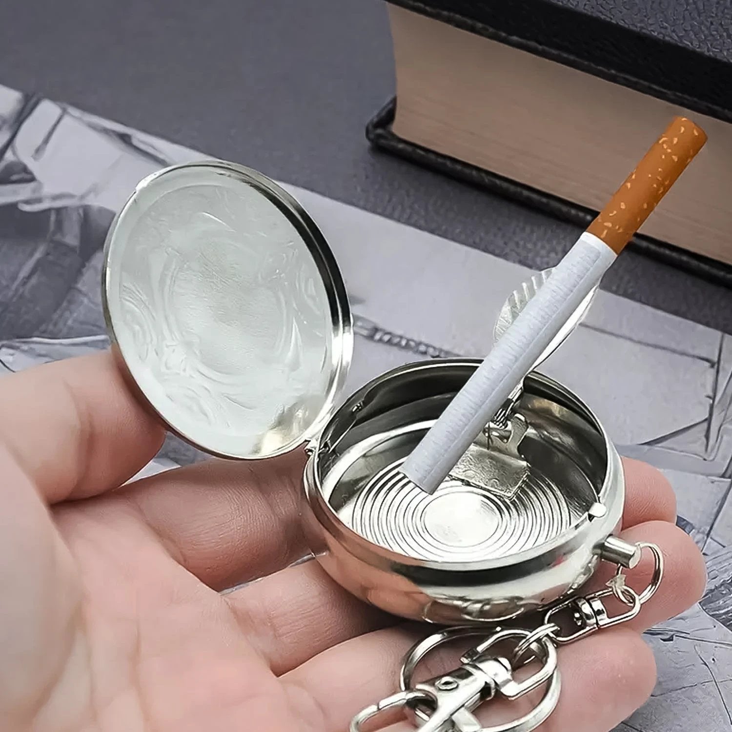 Mini Pocket Ss Ashtray With Keyring (1pc) by Wukusy