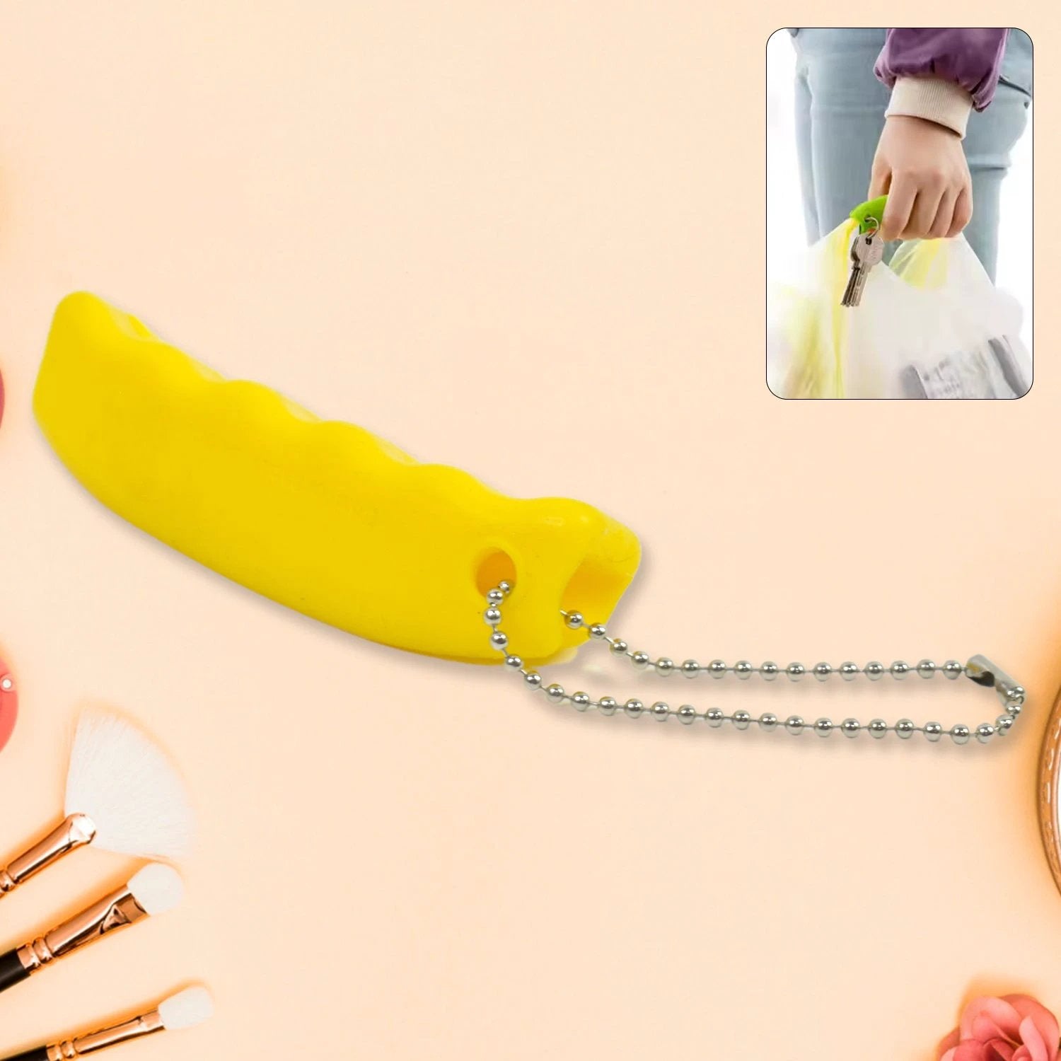 Silicone Portable Bag Device Bag Filter Hand Shopping Bag Carry Tool Key Chain (1 Pc) by Wukusy
