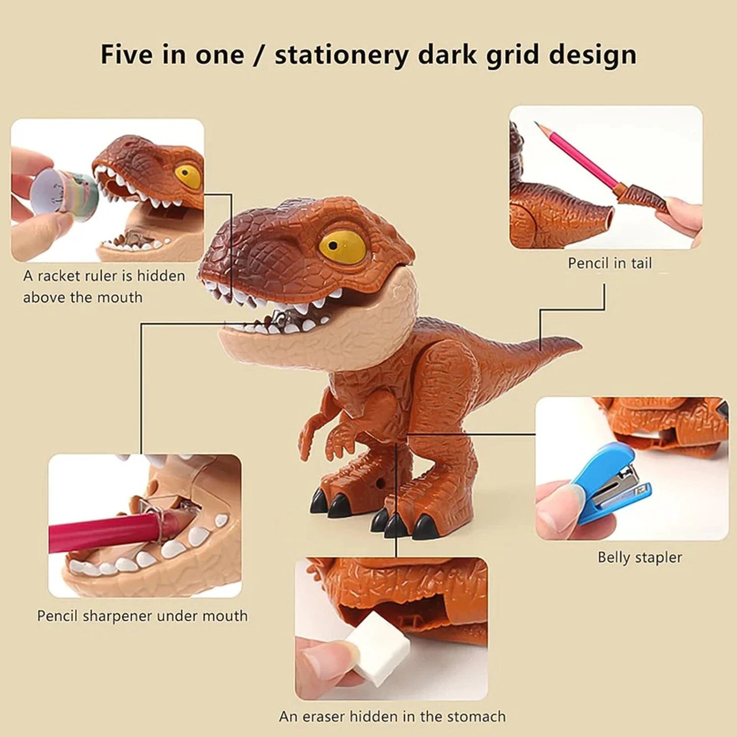 Dinosaur Shaped Stationery Gift Set For Kids Set - 69KART
