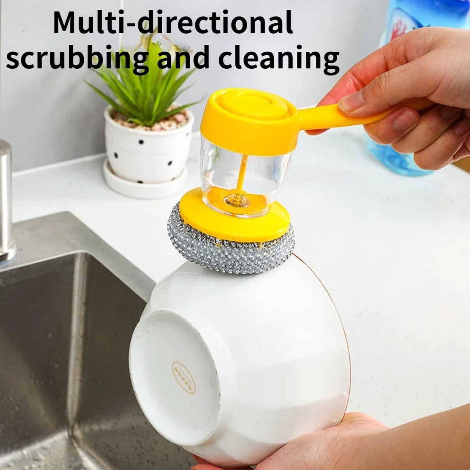 Handheld Soap Dispenser With Scrub (1 Set) - 69kart