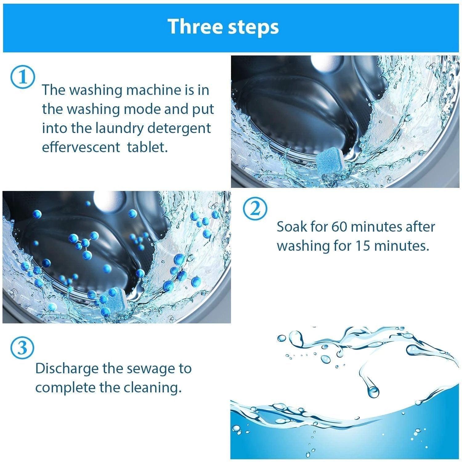1402 Washing Machine Stain Tank Cleaner Deep Cleaning Detergent Tablet ( 1pc ) by Wukusy