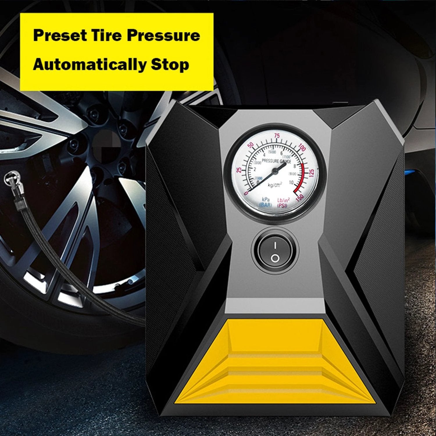 1641 Car Tyre Inflator Rapid Mini Portable Air Compressor Pump - 69kart