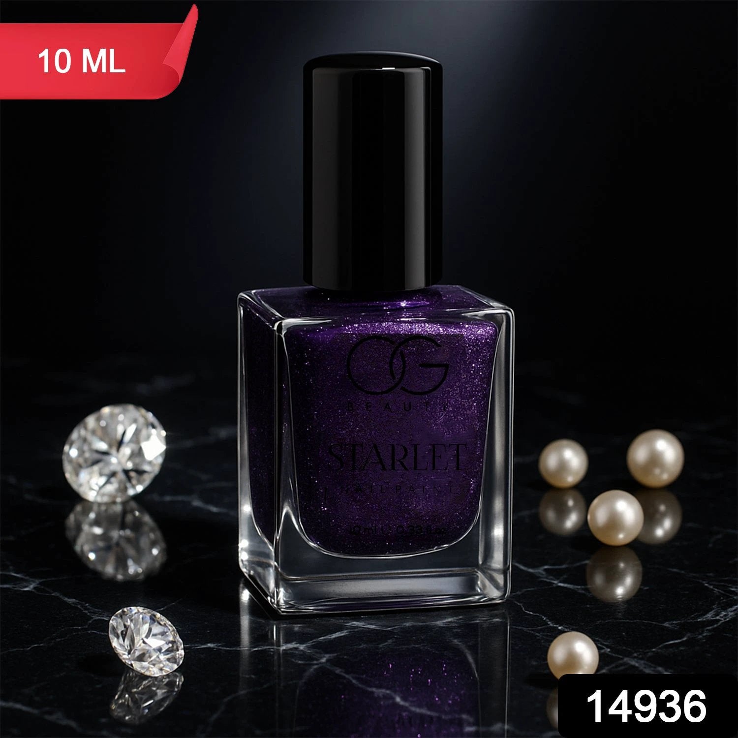 Og Beauty Purple Dazzle Starlet Glitter Nail Paint (10 Ml  1 Pc) - 69KART