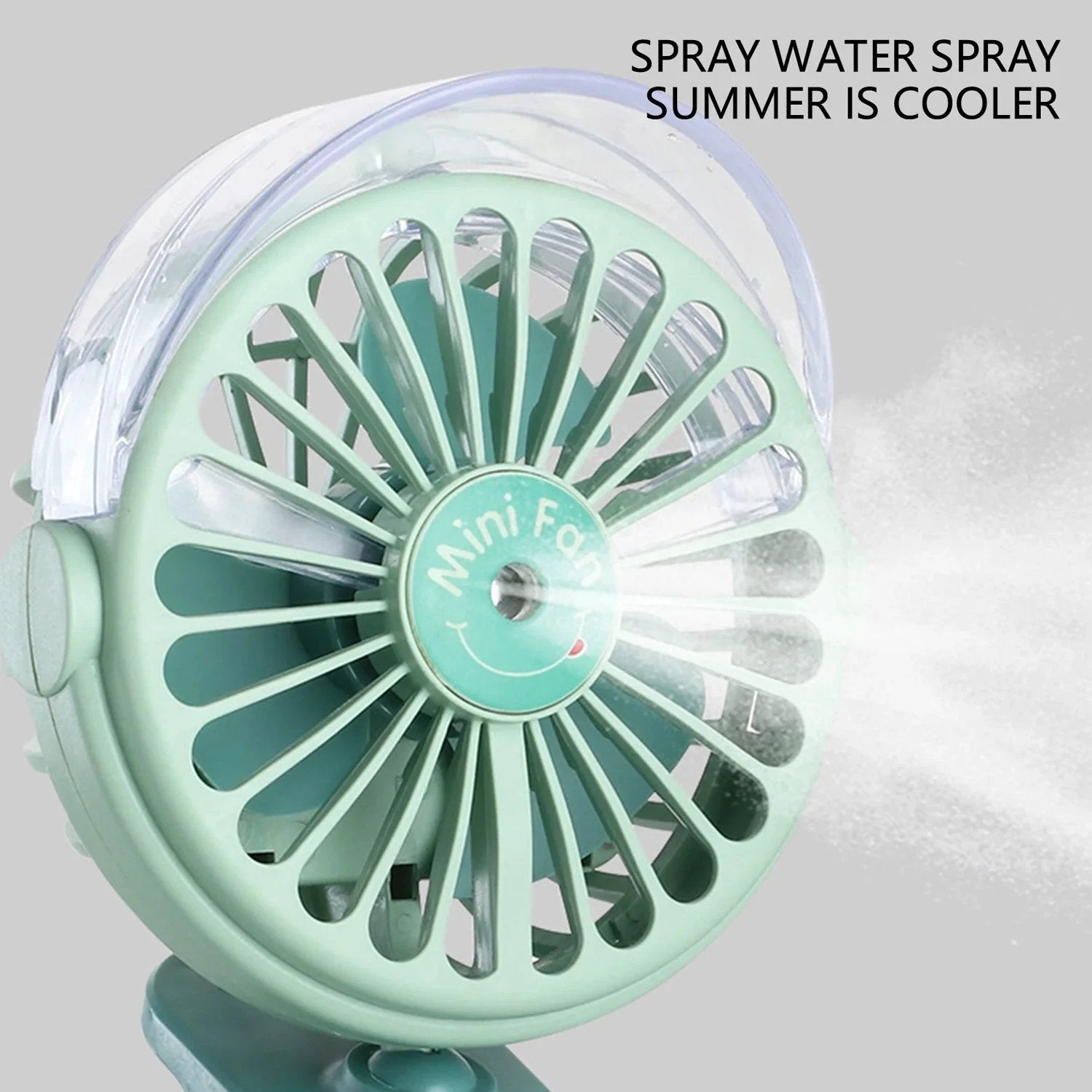 17930 Portable Clip-on Fan Battery Operated With Light  Spray Small Yet Powerful Usb Table Fan 3-speed Quiet Rechargeable Mini Desk Fan 360 Rotation Personal Cooling Fan For Home Office Camping - 69kart