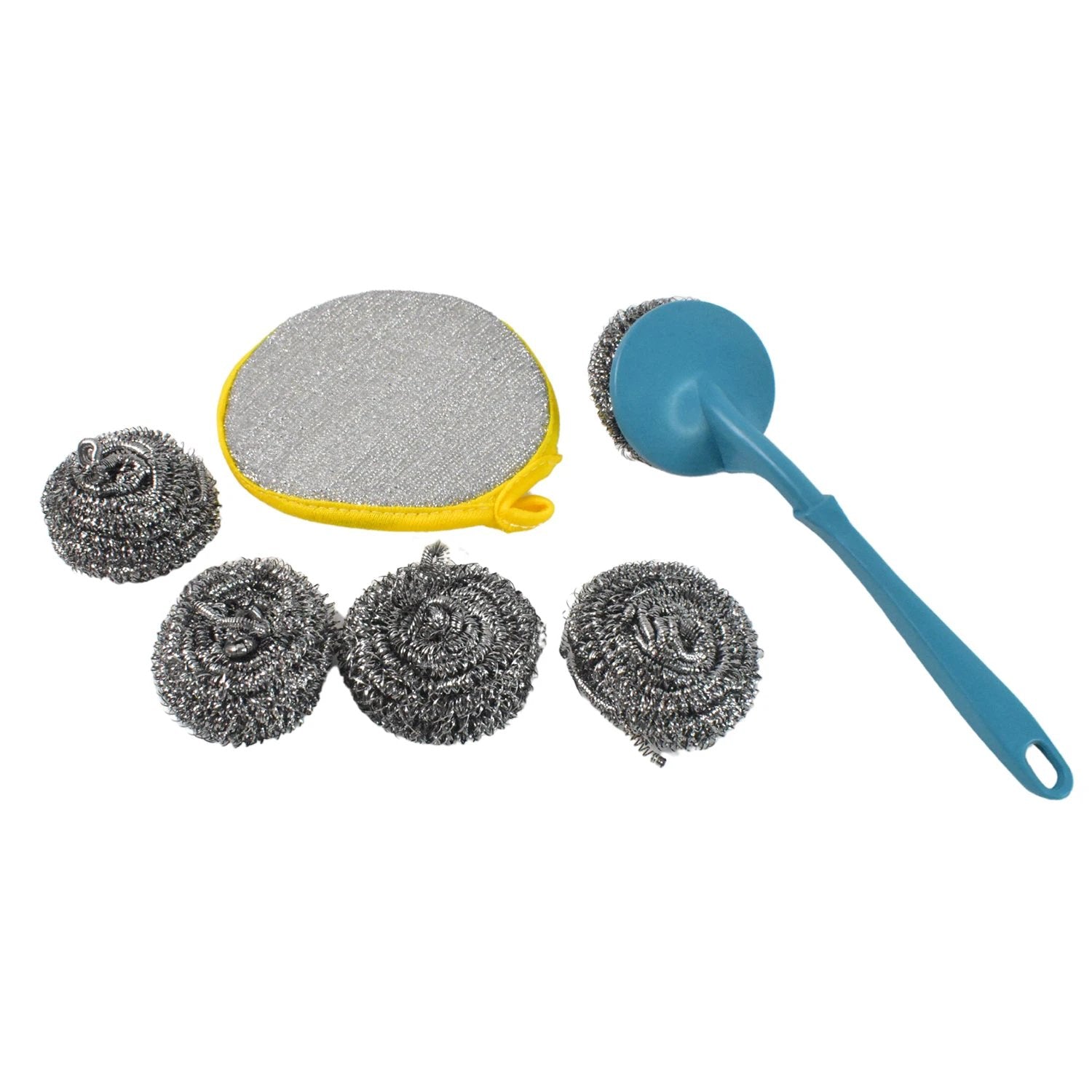 6 In 1 Kitchen Cleaning Set Handy Free Stainless Steel Scrubber by Wukusy