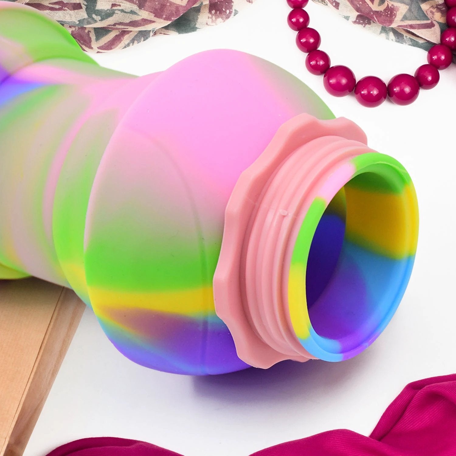Flexible Collapsible Silicone Sports Water Bottle (260 Ml 20 Cm Folding) by Wukusy
