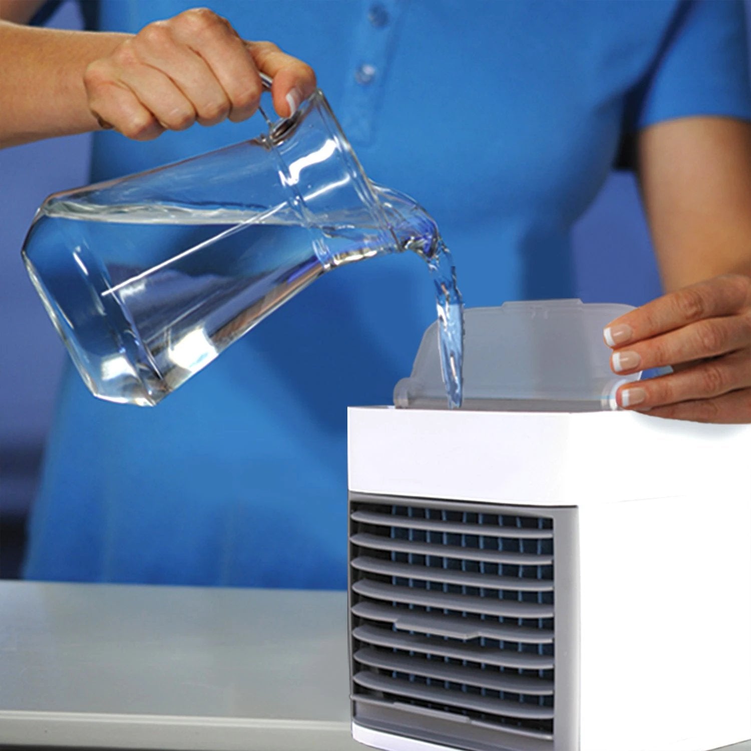 1464 Mini Portable Air Cooler Personal Space Cooler Easy To Fill Water And Mood Led Light And Portable Air Conditioner Device Cool Any Space Like Home Office - 69kart