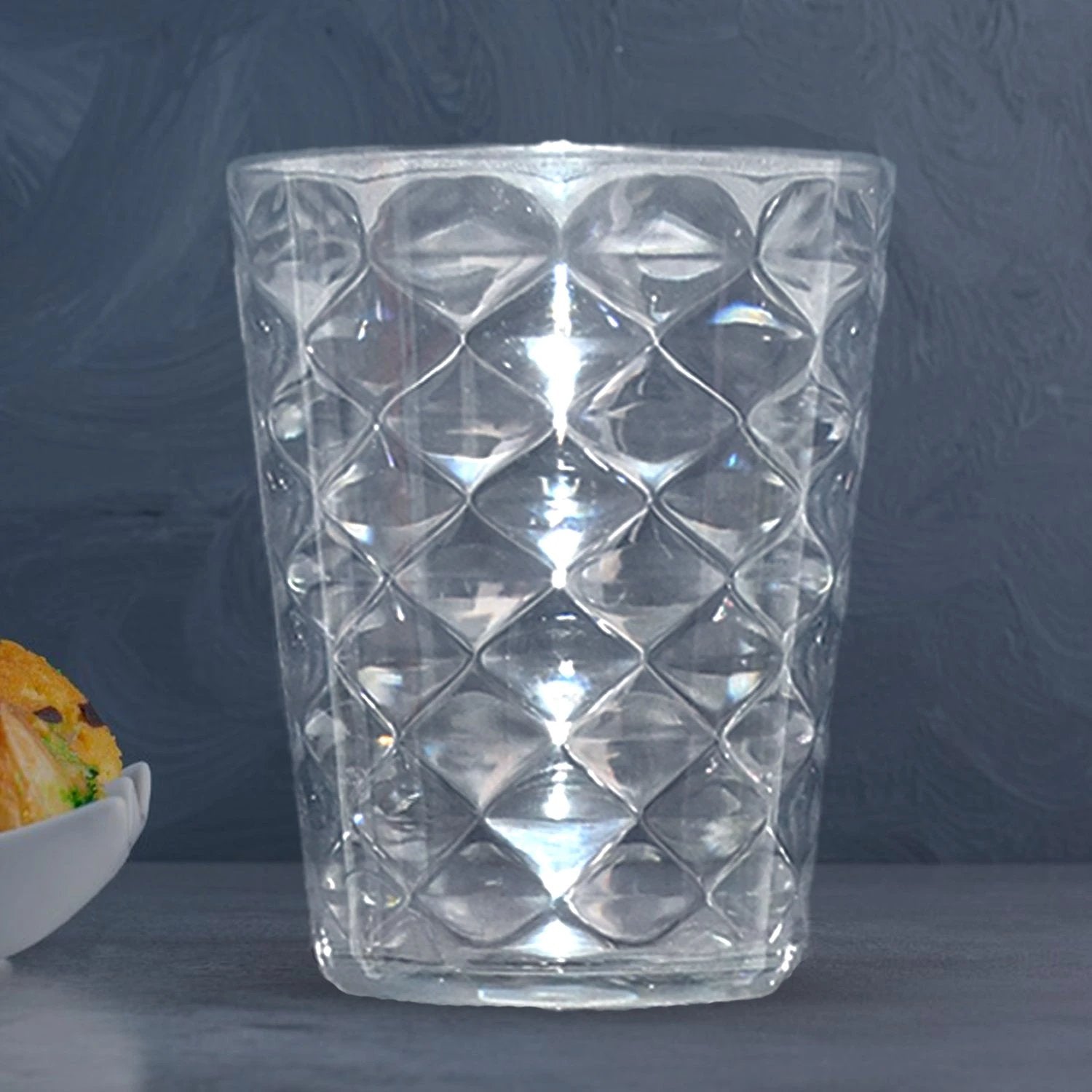 Apex Pyramid Design Unbreakable Plastic Glass  300 Ml - 69KART