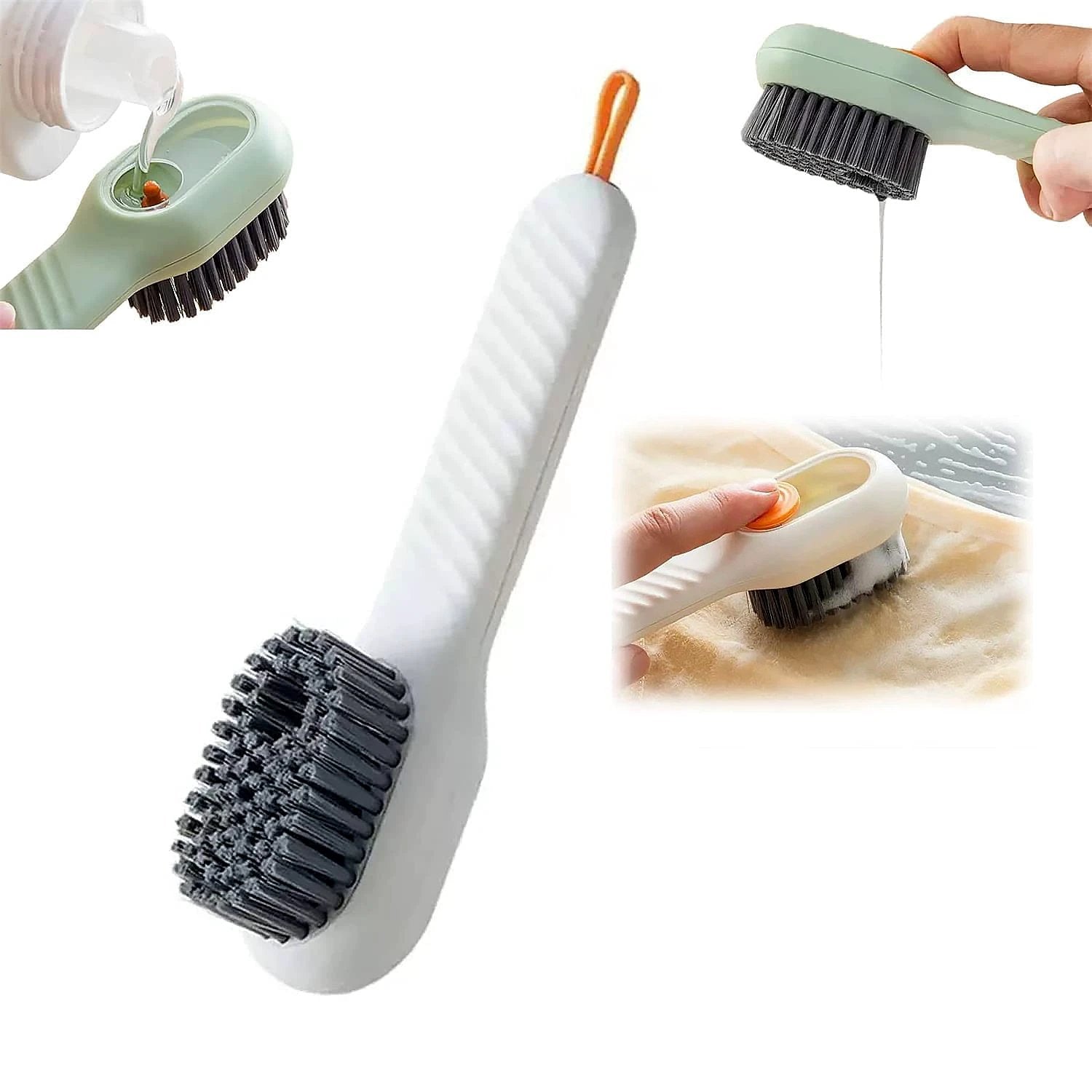 17928 Multifunctional Scrubbing Brush With Liquid  Soap Dispenser Cleaning Brush With Liquid  Soap Dispenser Shoe Brush For Cleaning Cloth Cleaning Brush With Handleliquid Shoe Brush For Shoe Clothes (1 Pc) - 69kart