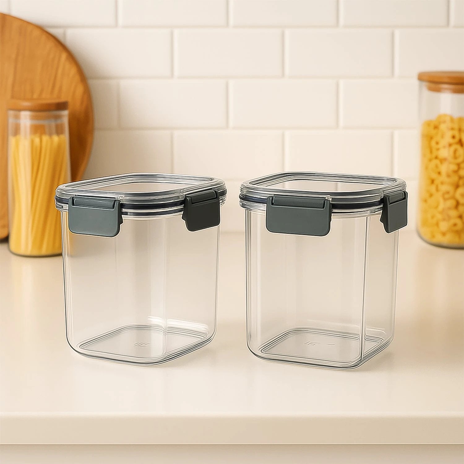 Apex Press N Lock Airtight Food Storage Container Set (2pc900ml) Approx by Wukusy