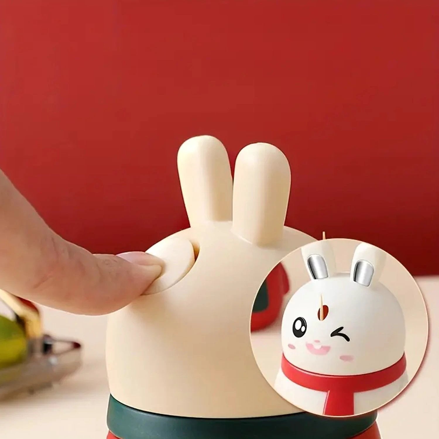 8842 Rabbit Shape Toothpick Dispenser Pressing Small Size Accessory Durable Red  Home  Garden  Kitchen Dining  Bar  Kitchen Storage  Organization  Racks  Holders Dining Room Table Decoration (1 Pc ) - 69kart
