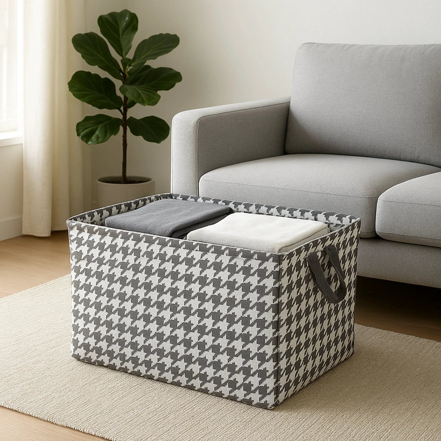 Foldable Fabric Storage Box With Handles (47  28 Cm) - 69kart