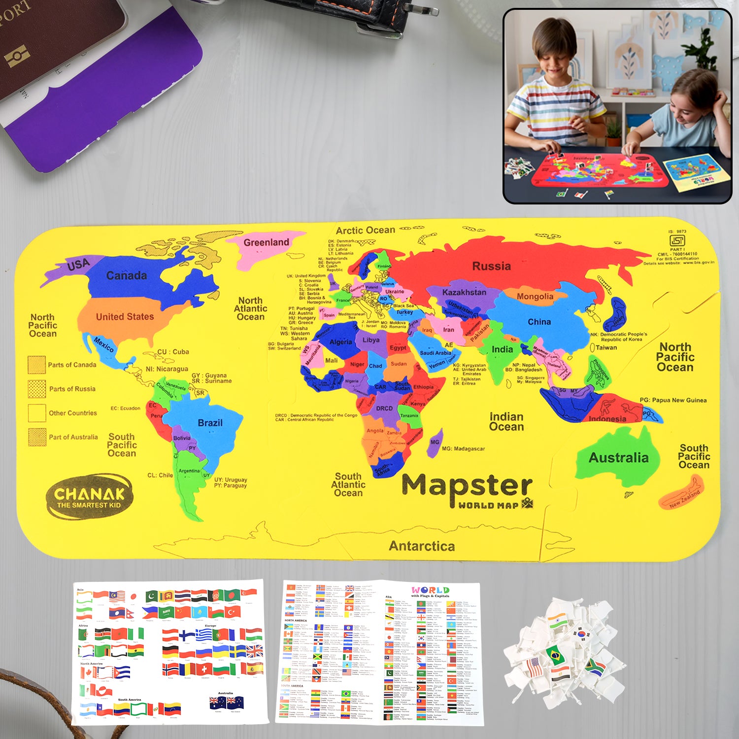 Aditi Mapster World Map Eva Foam Puzzle Set
