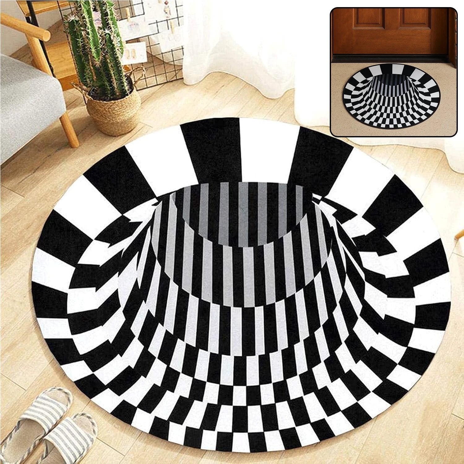 3d Space Round Carpet Floor Mat Non-woven Doormat (60 Cm) by Wukusy