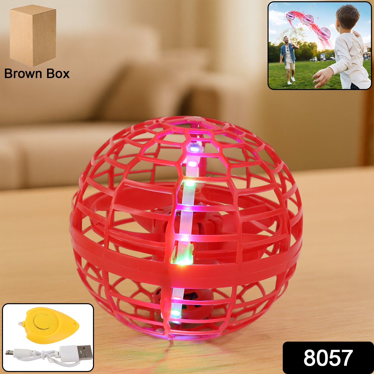 Flying Orb Ball Toy - USB Rechargeable with RGB Lights