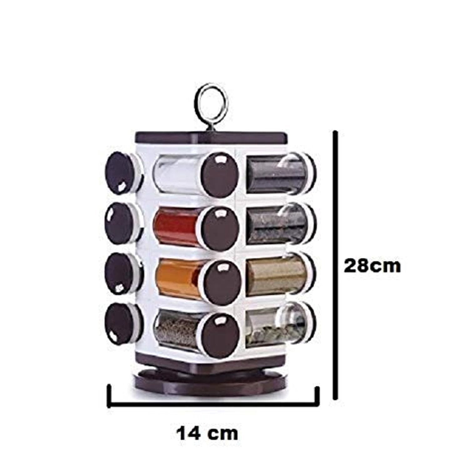 8119 Ganesh Multipurpose Revolving Spice Rack With 16 Pcs Dispenser Each 100 Ml Plastic Spice Abs Material 1 Piece Spice Set 1 Piece Spice Set  (Plastic) - 69KART