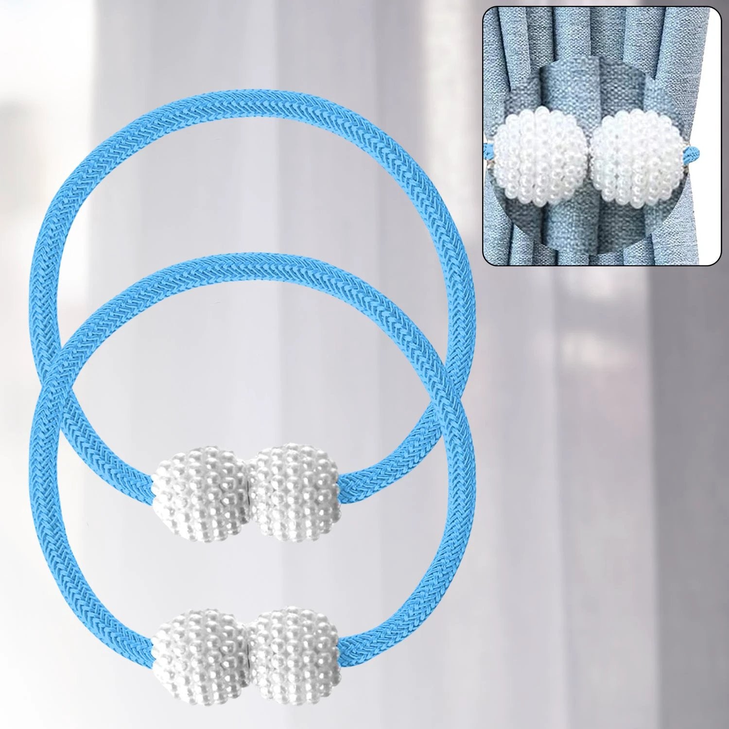 Polyester And Magnet Curtain (2 Pc) by Wukusy