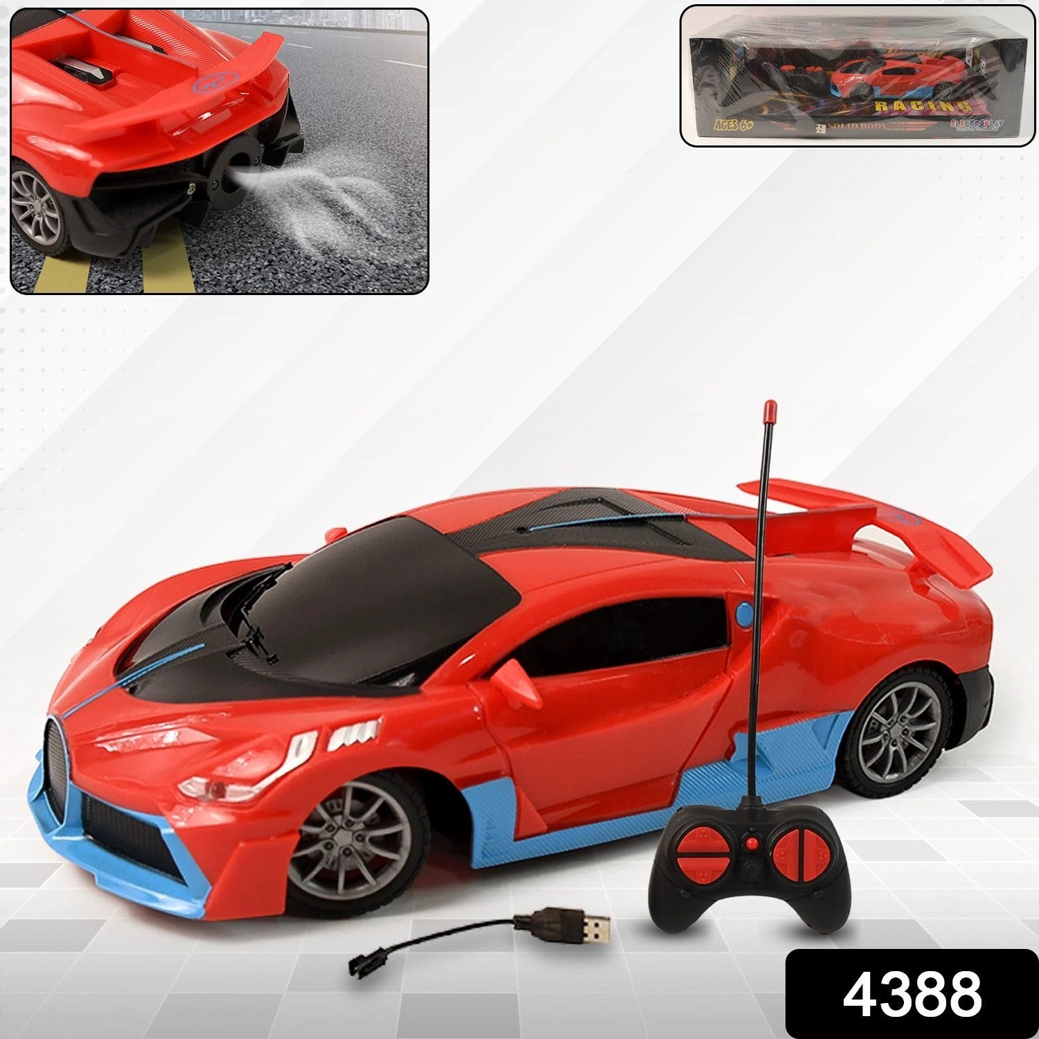 High-speed Rc Sports Car With Spray Exhaust Effect (1 Set) - 69kart