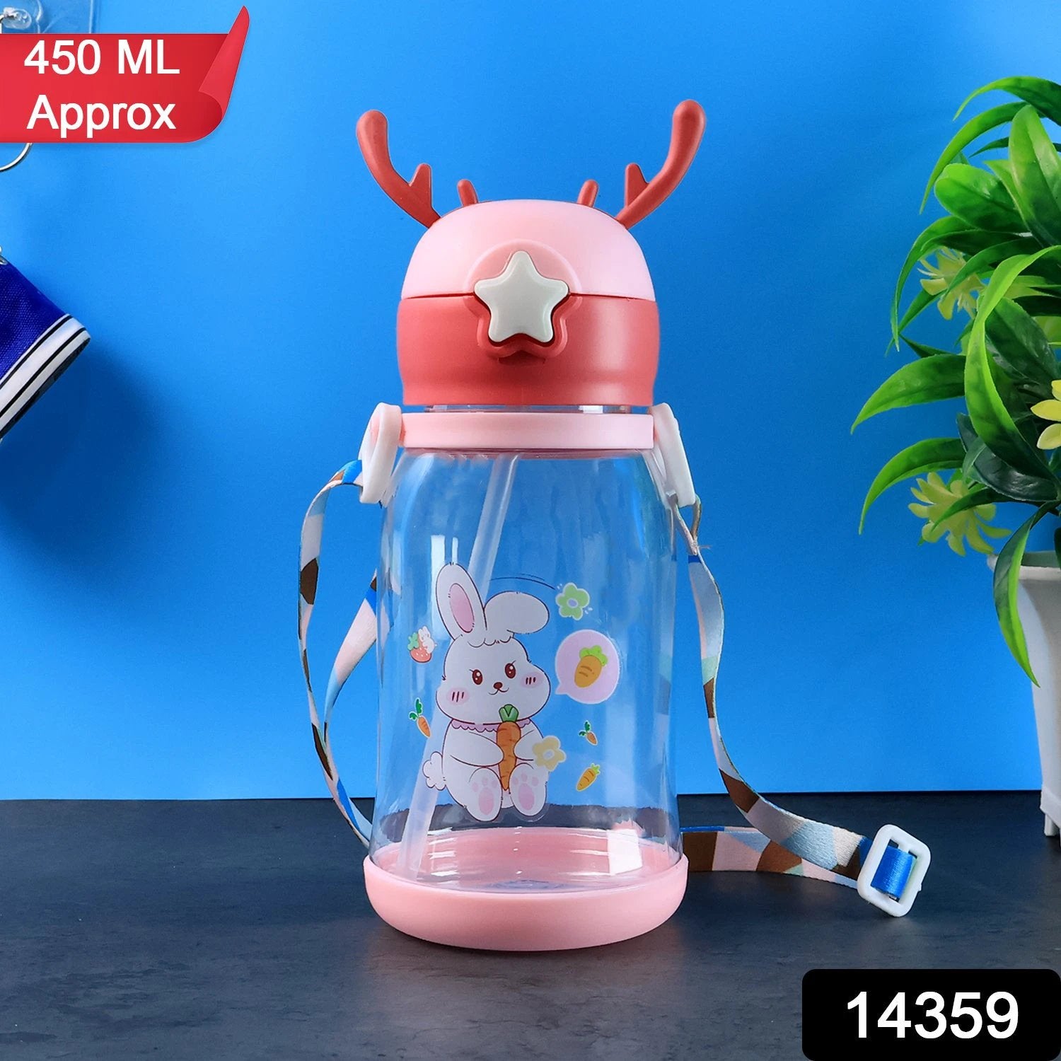 Cute Cartoon Water Bottle Approx 450ml (1 Pc) - 69kart