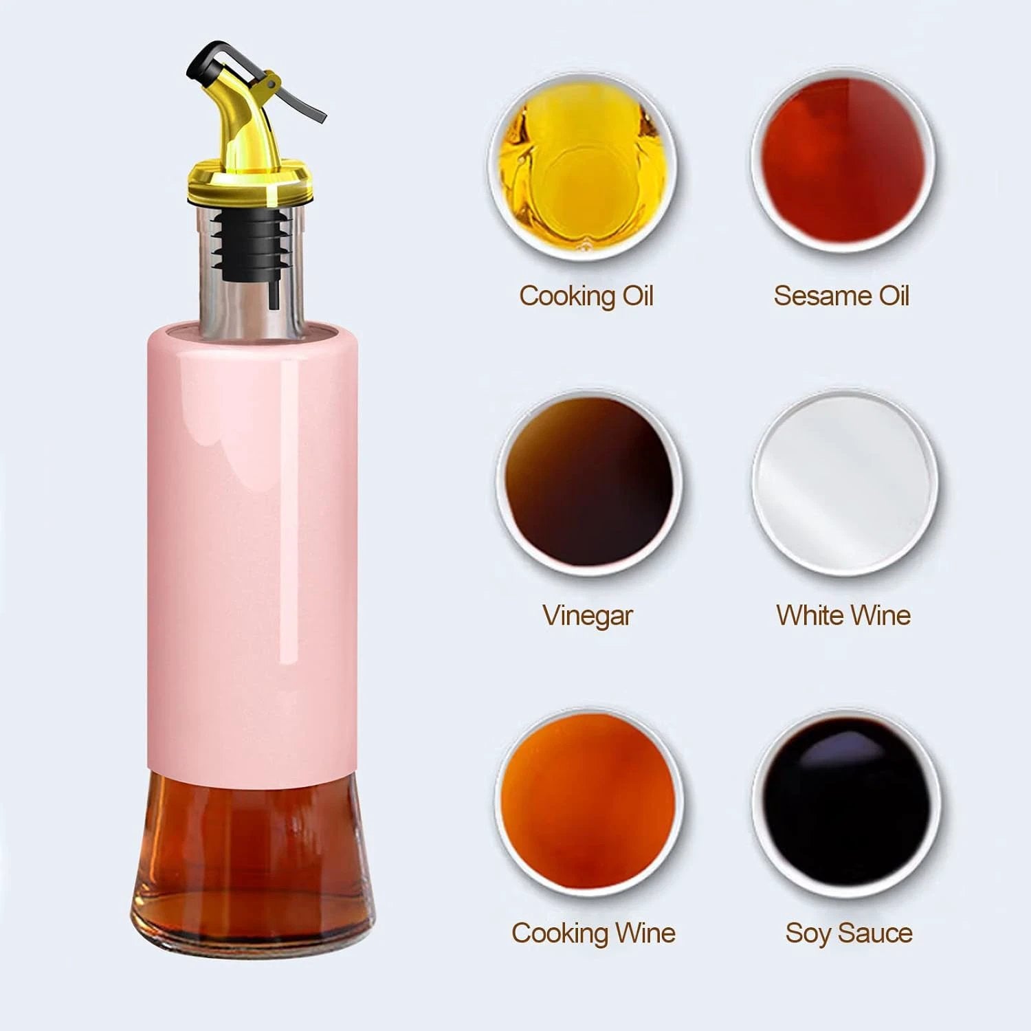 5526 300 Ml Olive Oil Dispenser Bottle Leakproof Condiment Glass Container Non- Drip Spout Soy Sauce Vinegar Cruet Bottle For Kitchen Cooking Bbq Fry For Kicthen Home (300 Ml) - 69kart