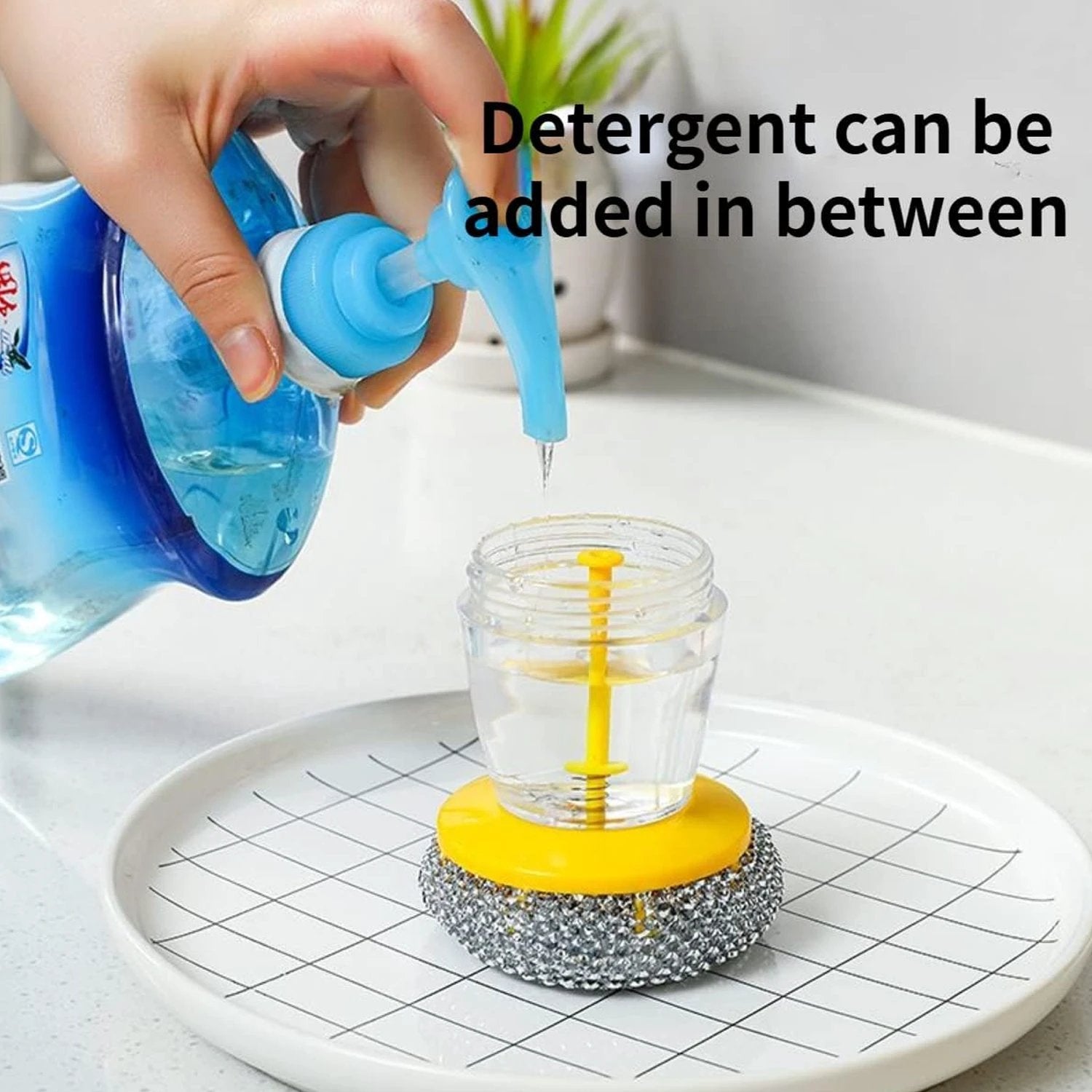 Handheld Soap Dispenser With Scrub (1 Set) - 69kart
