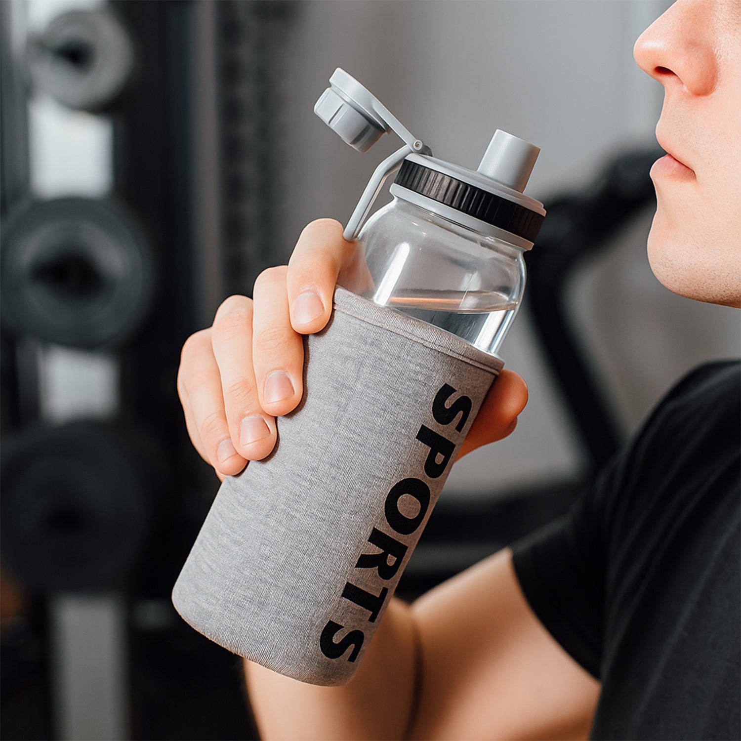 Sports Water Bottle With Protective Sleeve 700ml