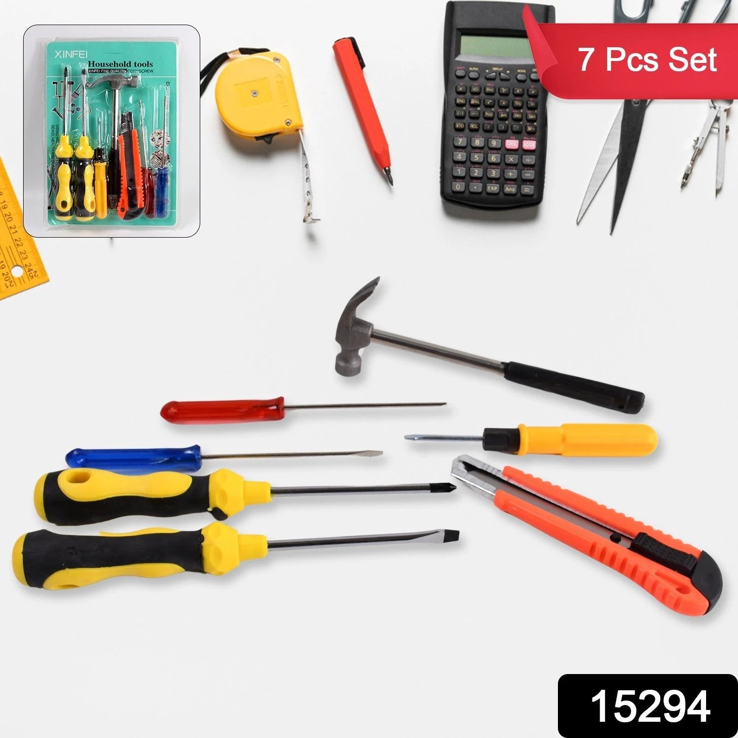 7 Pcs Hand Tool Kit And Magnetic Wristband For Holding Screws Bolts Drill Bits by Wukusy
