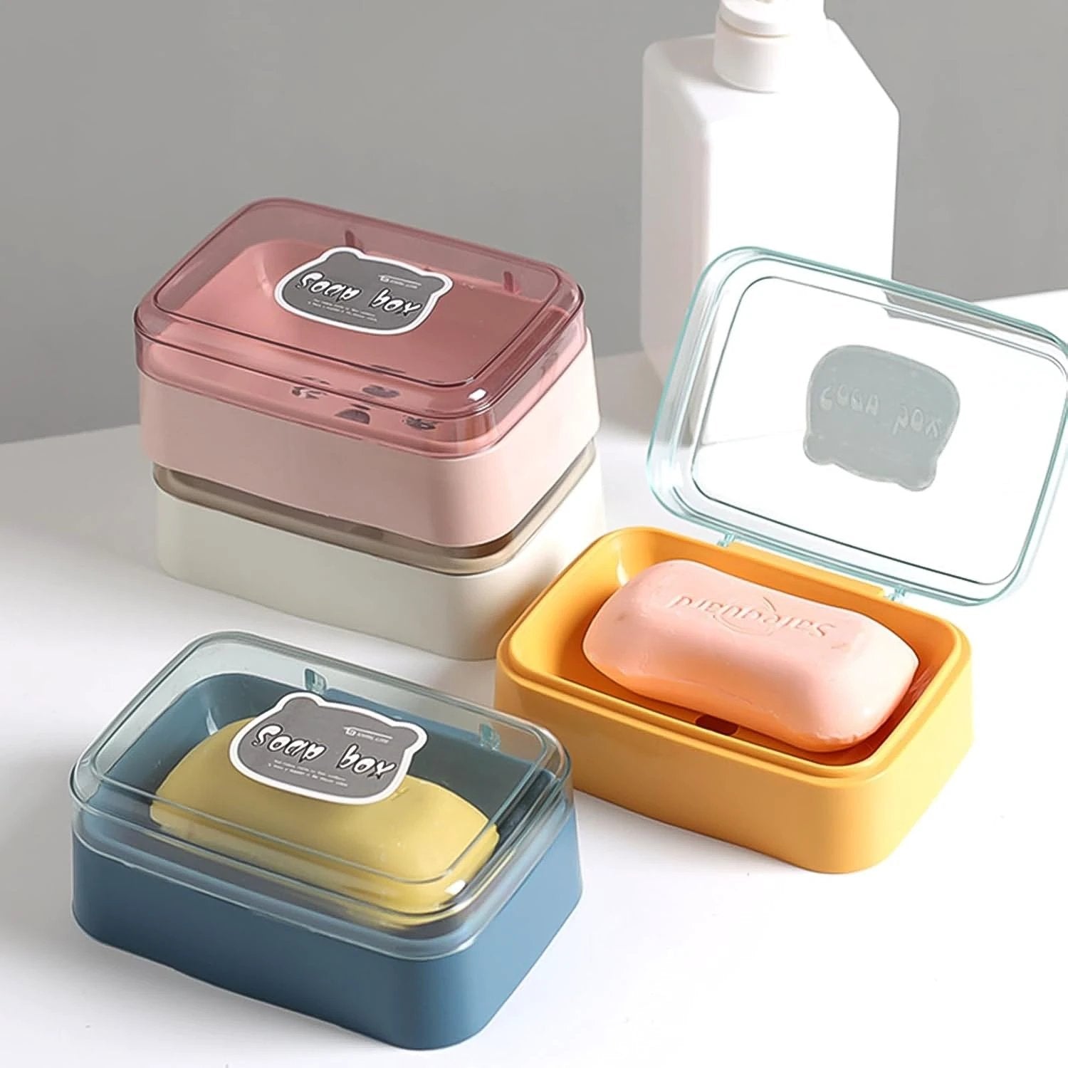 Plastic Soap Dish Portable Plastic Self Draining Soap Holder (1 Pc  Mix Color) - 69kart