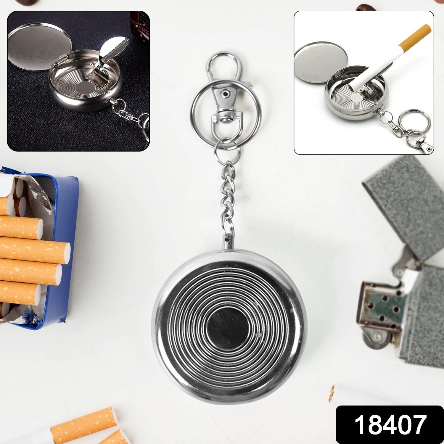 Mini Pocket Ss Ashtray With Keyring (1pc) by Wukusy