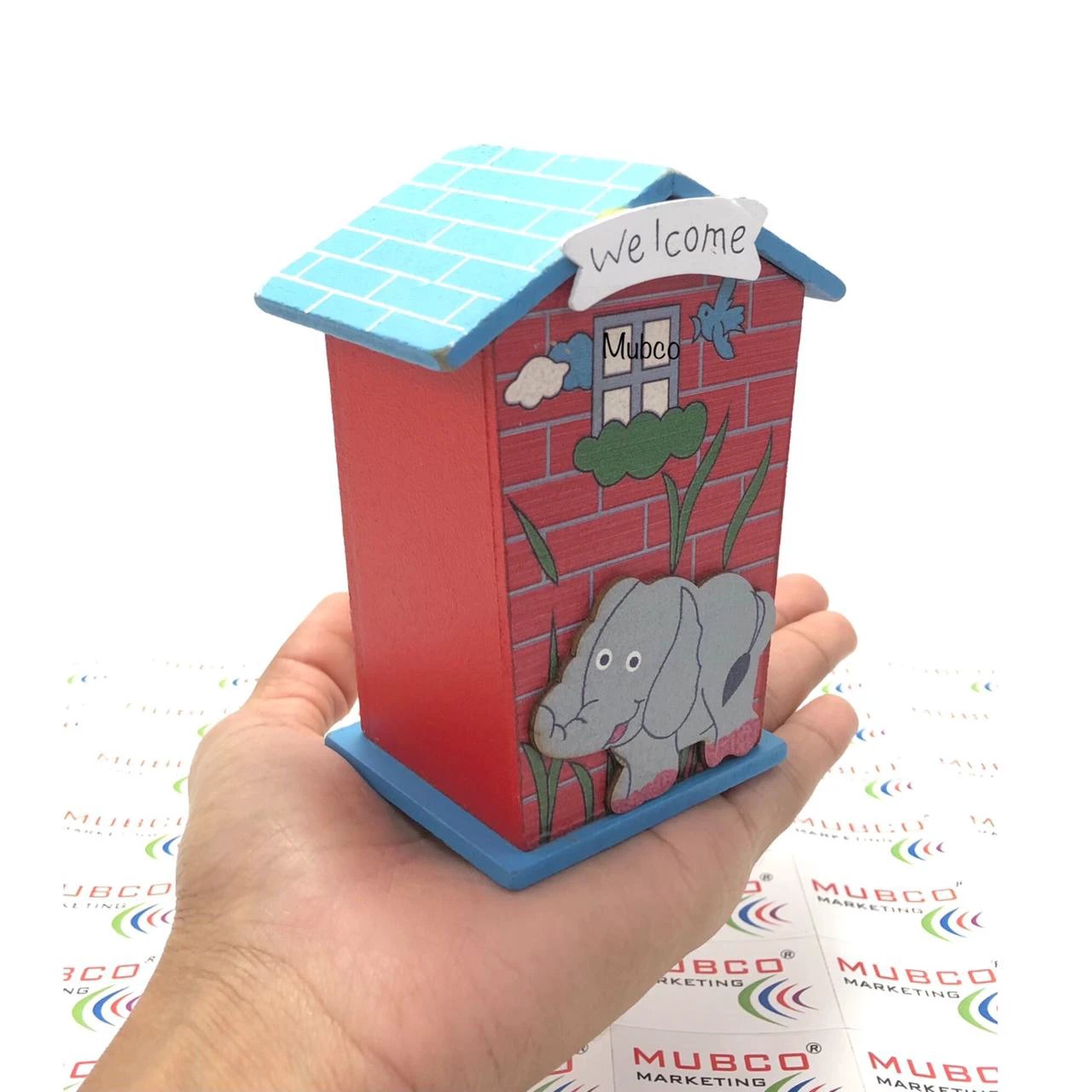 House Shaped Wooden Piggy Bank - 69KART