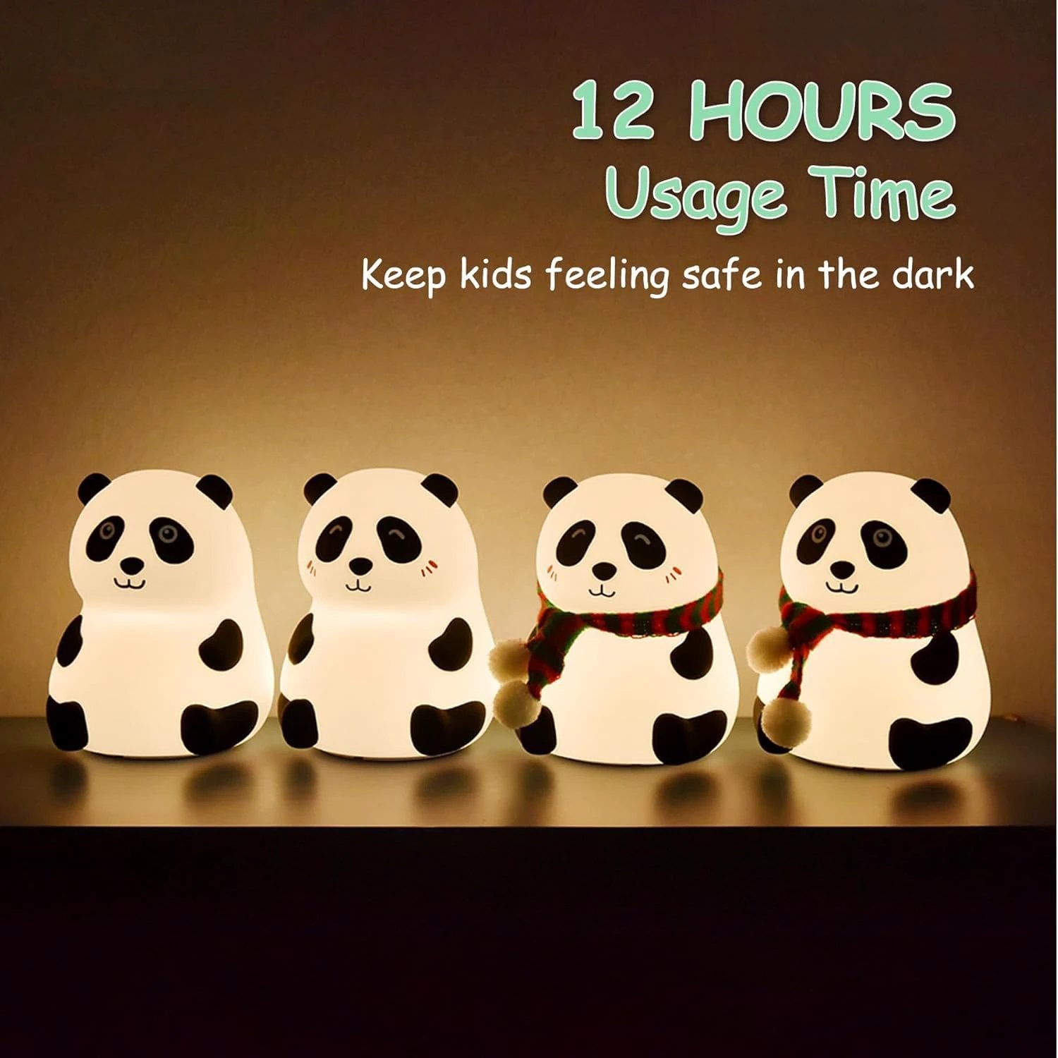 Panda 7-color Led Silicone Touch Lamp (1 Pc) by Wukusy