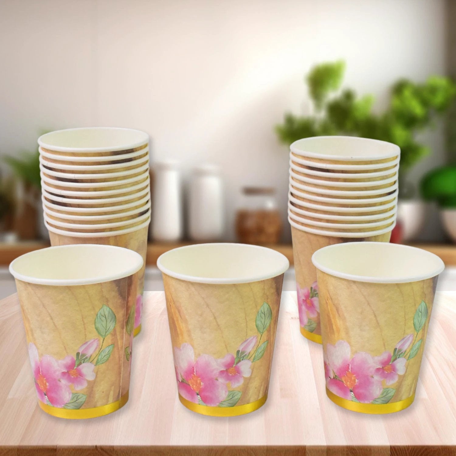 Disposable Paper Cups Disposable Tea Coffee Cups (24 Pcs Set  Mix Color  Design) - 69kart