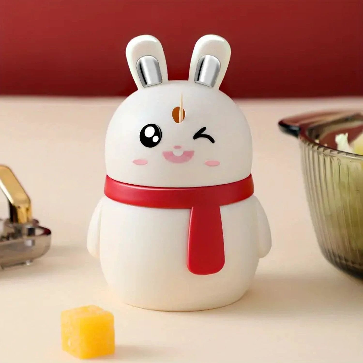 8842 Rabbit Shape Toothpick Dispenser Pressing Small Size Accessory Durable Red  Home  Garden  Kitchen Dining  Bar  Kitchen Storage  Organization  Racks  Holders Dining Room Table Decoration (1 Pc ) - 69kart