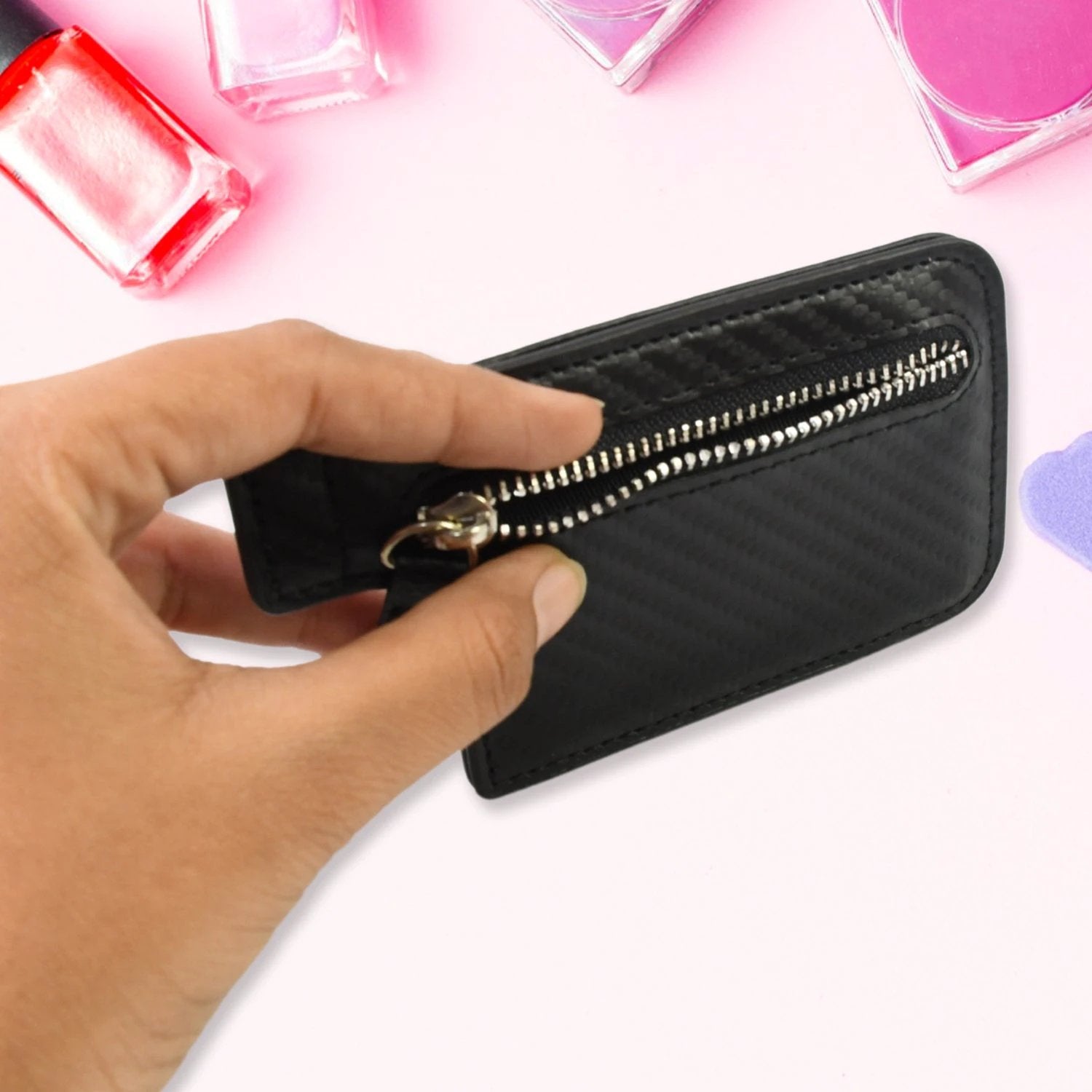 Black Adhesive Card Phone Holder Card Wallet Phone Attachment (1 Pc) by Wukusy