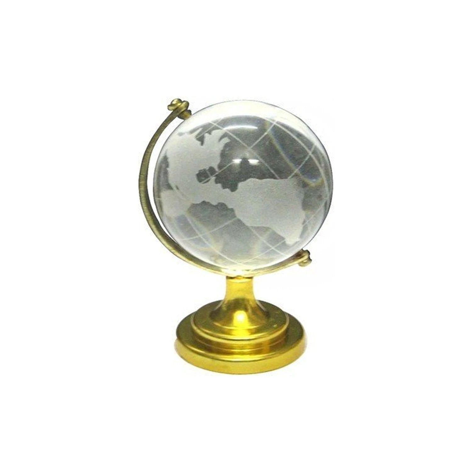 Crystal Globe World Map 50 Mm With Golden Stand (1 Pc) by Wukusy