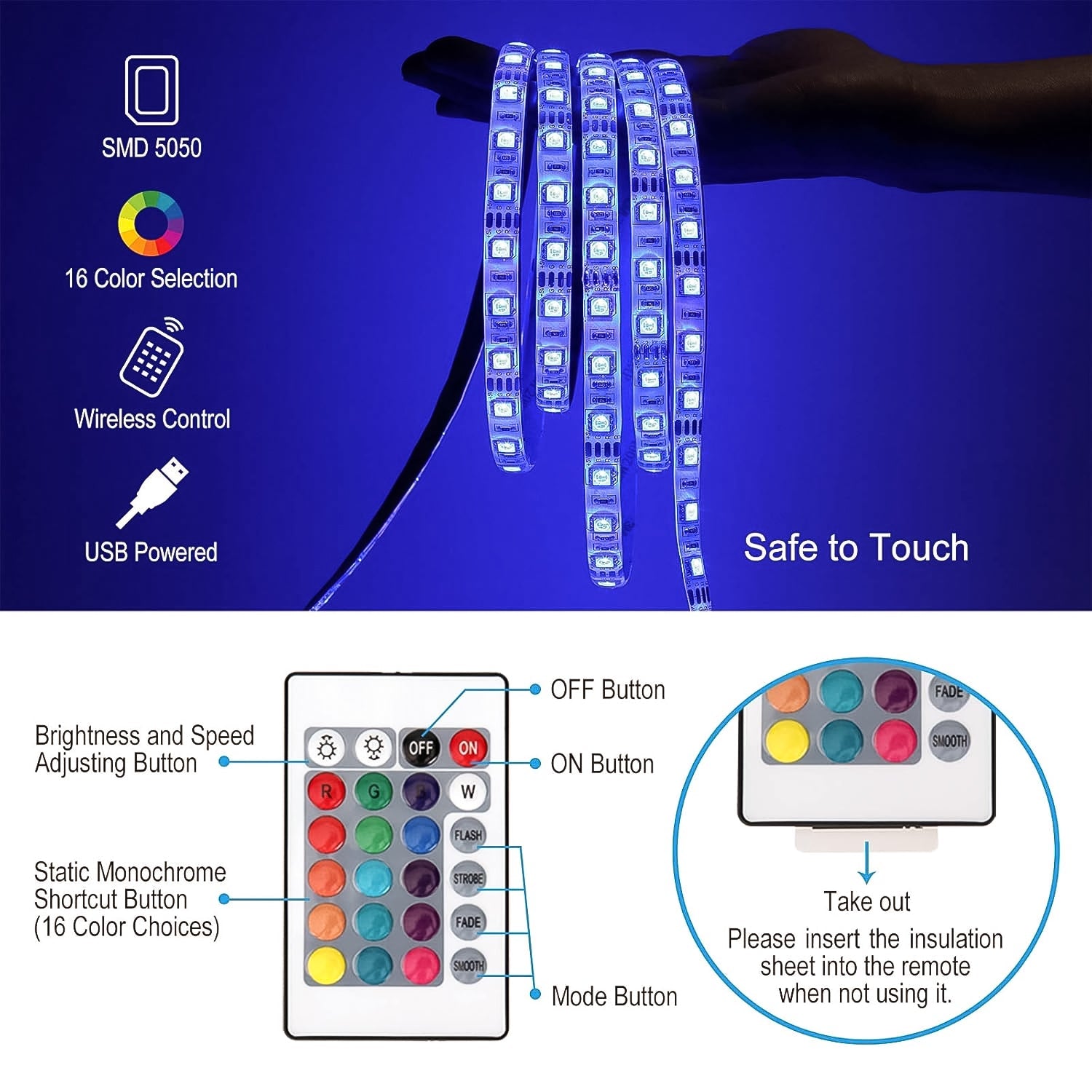 Rgb Led Strip Lights Led Mood Lights (1 Set)