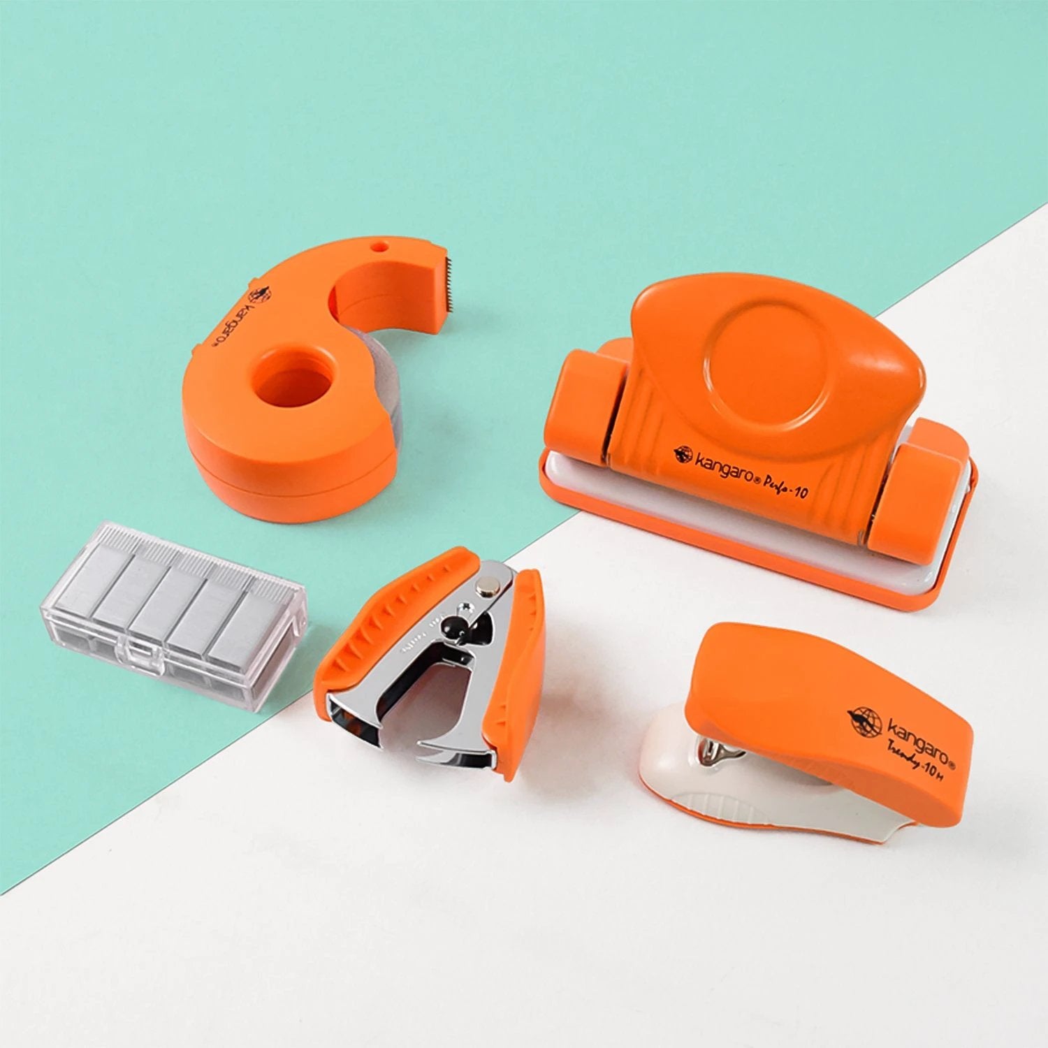 Kangaro 5-in-1 Stationery Gift Set With Stapler Staples Staple Remover Tape Dispenser by Wukusy