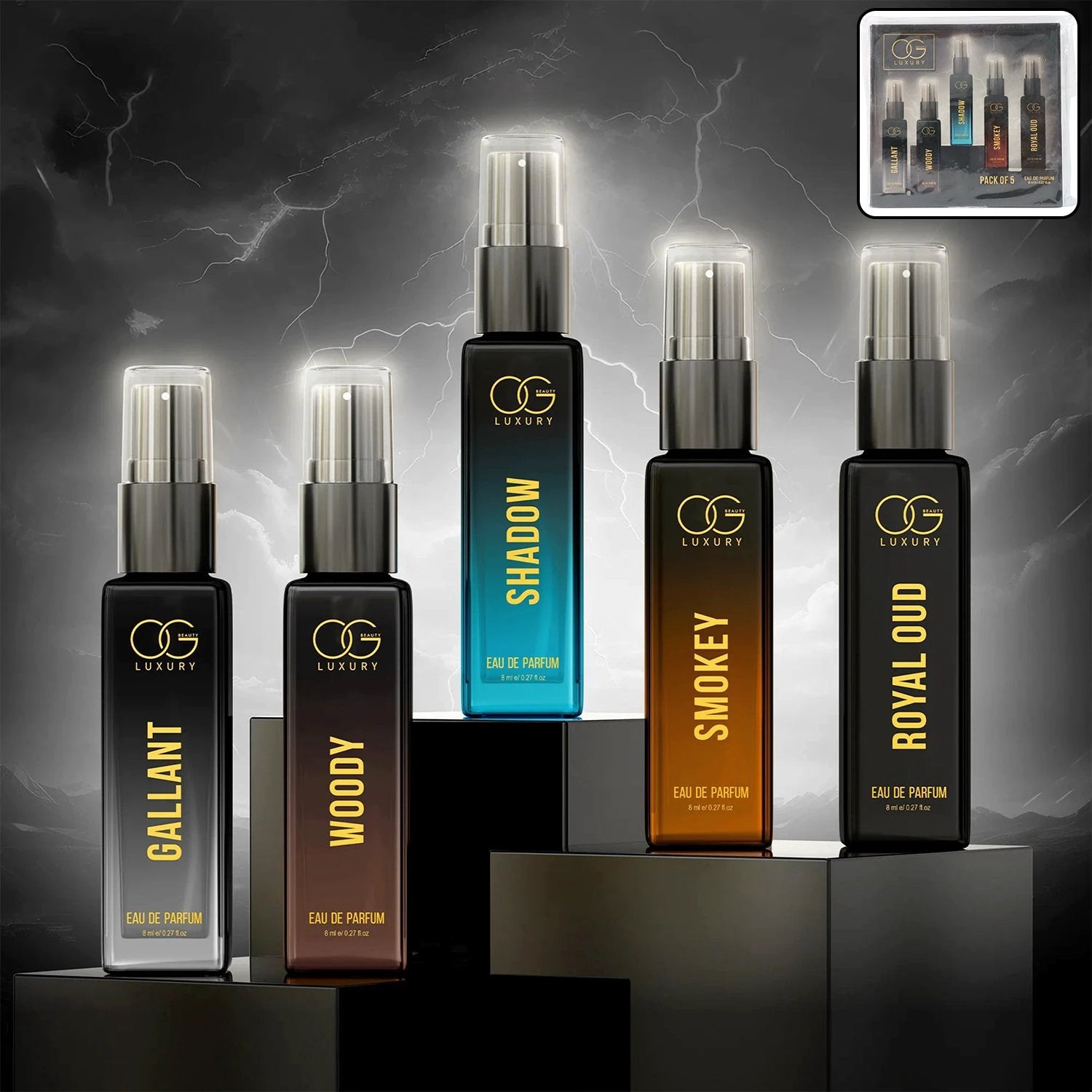Og Beauty Luxury Perfume Combo Pack (8 Ml  5 Pc) - 69KART