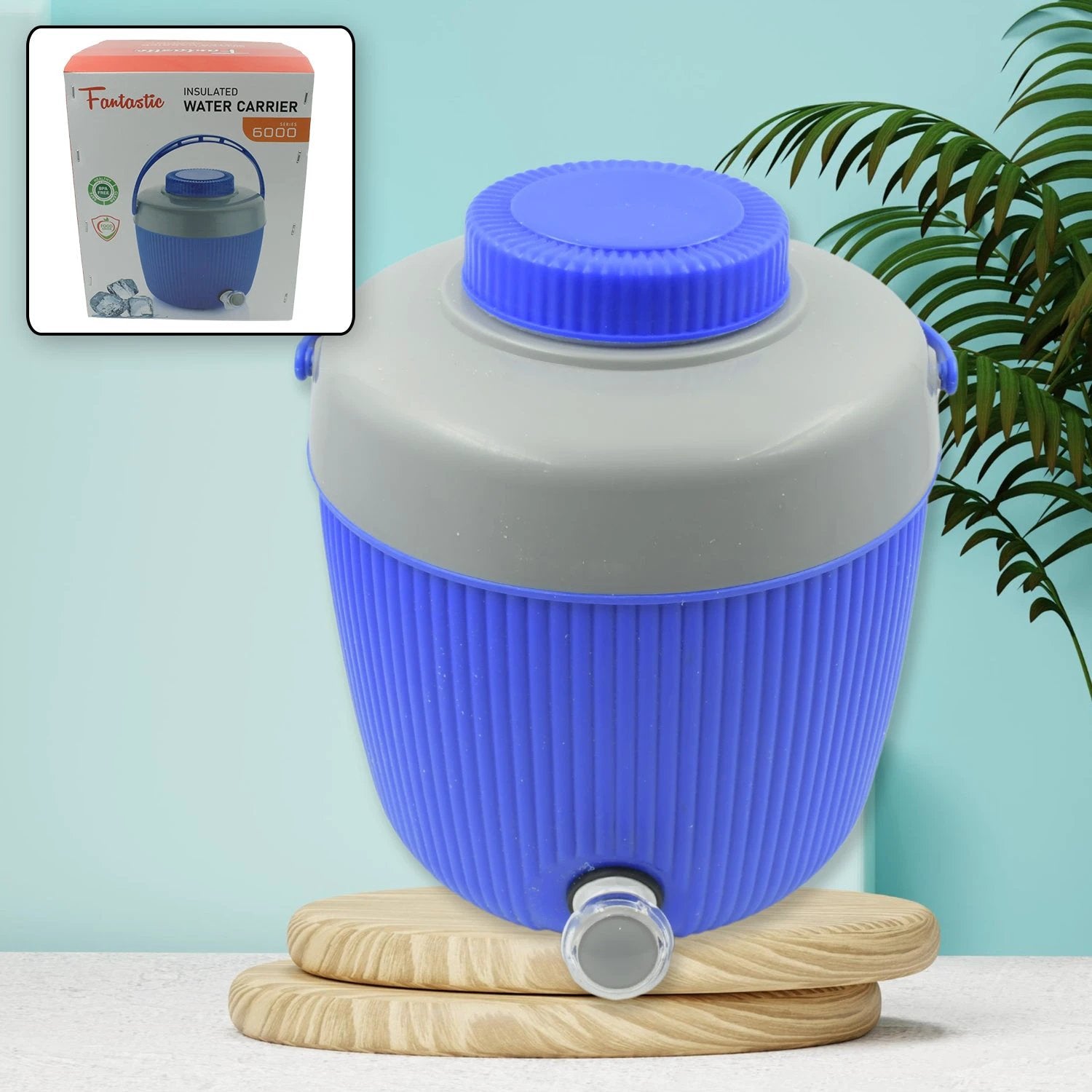 5751 Insulated Water Jug Insulated Plastic Water Jug With A Sturdy Handle Water Jug Camper With Tap Plastic Insulated Water Water Storage Cool Water Storage For Home  Travelling (6000 Ml ) - 69KART