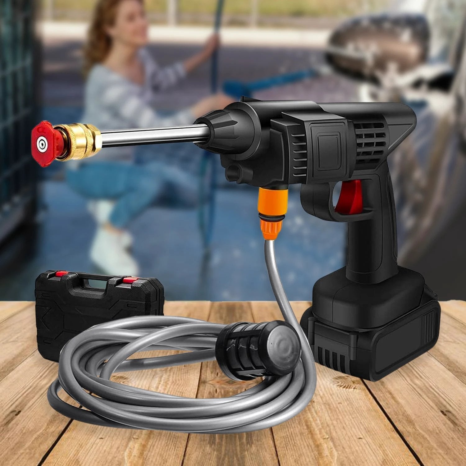 8550 48v Car Washing Kit Portable Pressure Washer With Rechargeable  Cordless Pressure Washer Gun  Handheld Pressure Washer For Car  Car Washer Gun (Type 1- Single Battery) - 69KART