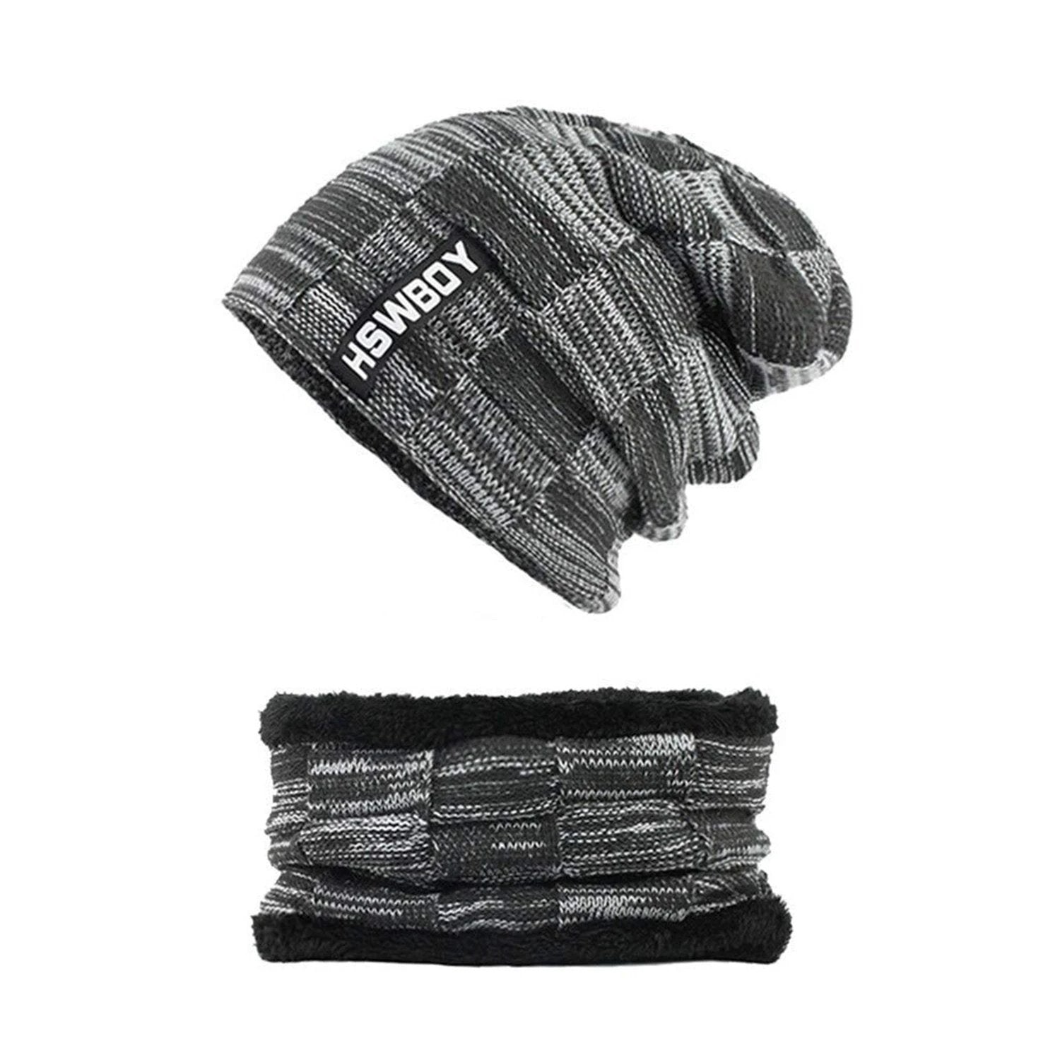 6066 Ultra Soft Unisex Woollen Beanie Cap Plus Muffler Scarf - 69kart